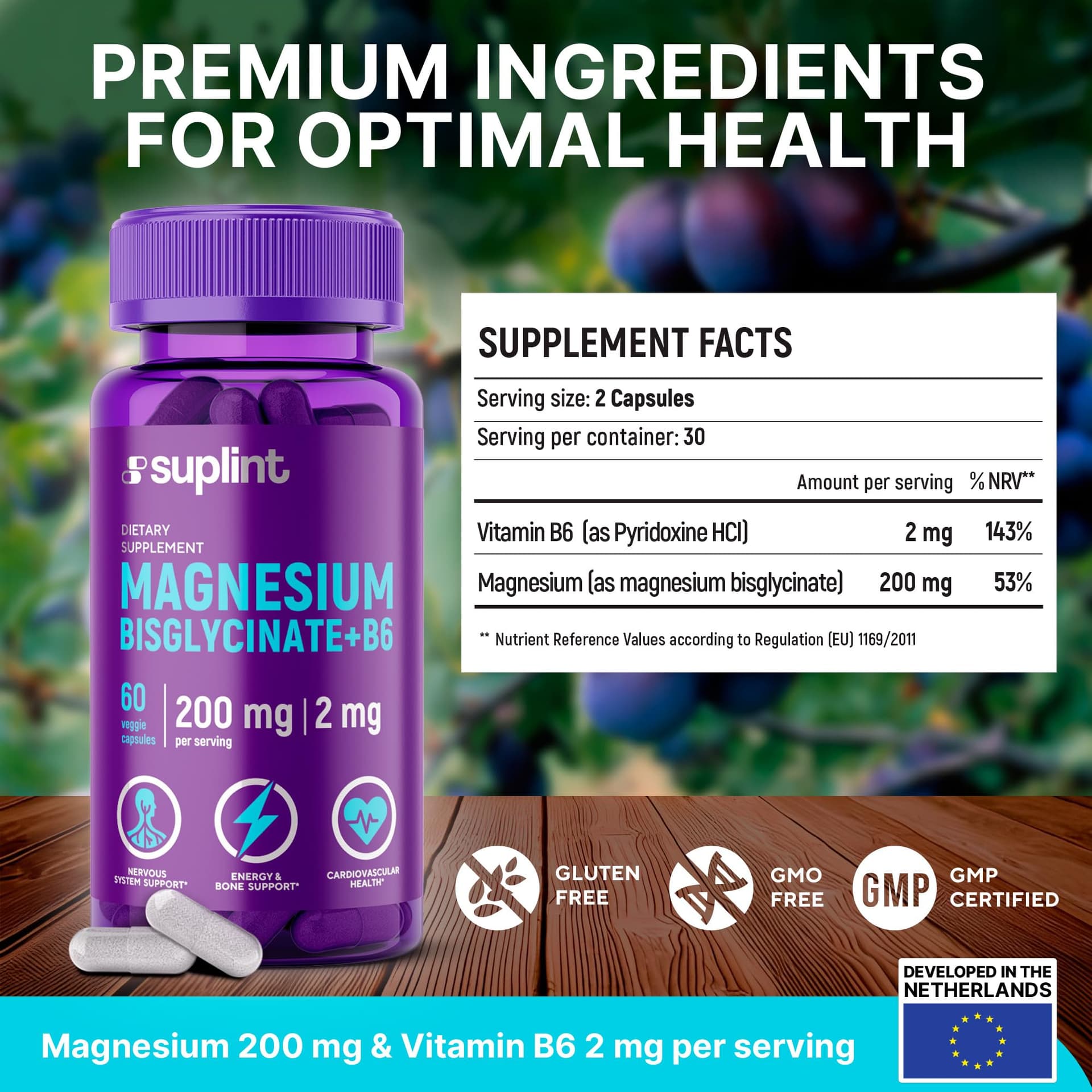 SUPLINT Magnesium bisglycinaat + vitamine B6 – Bild 3