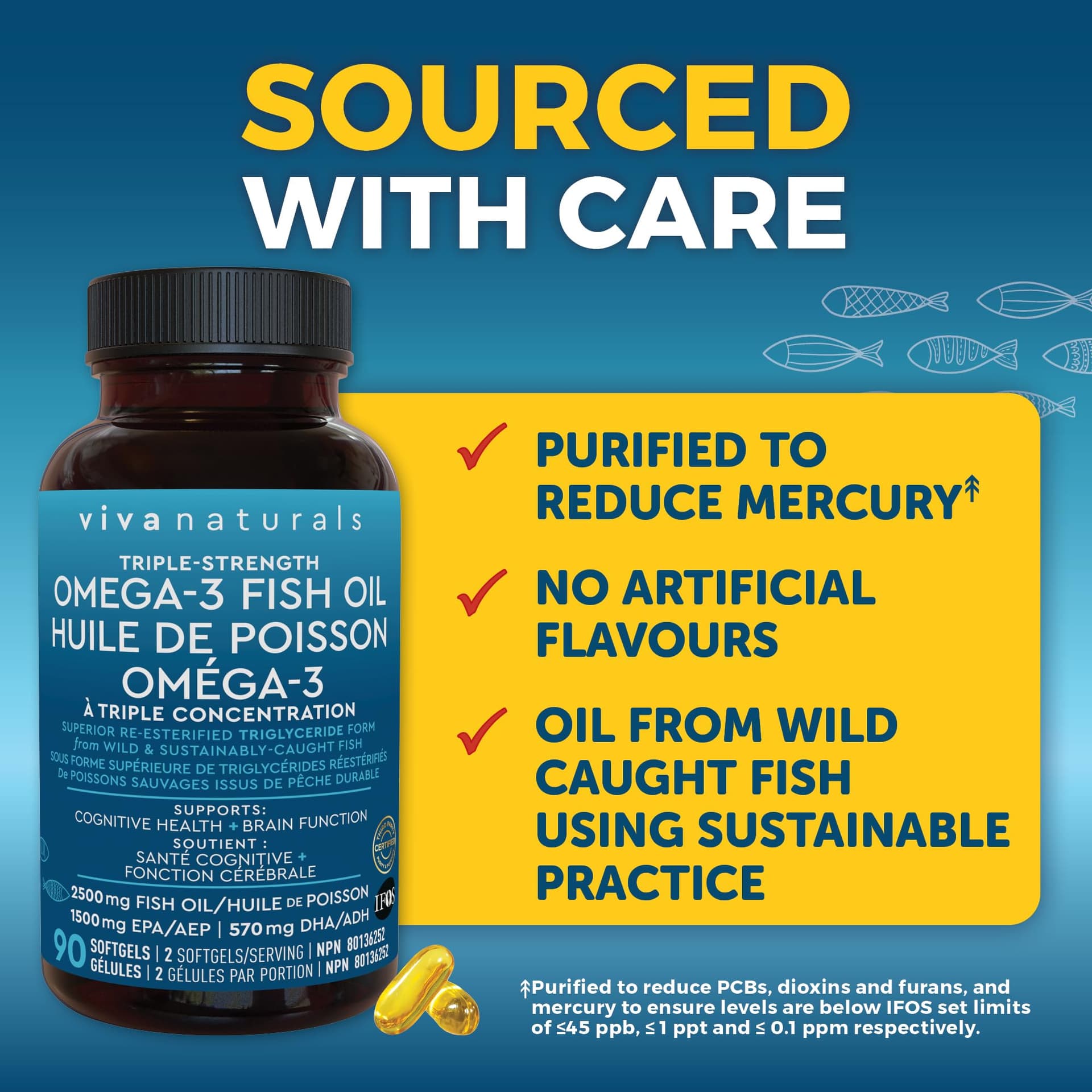 Viva Naturals Triple Strength Omega 3 Fish Oil Supplement - 2500 mg – Bild 4