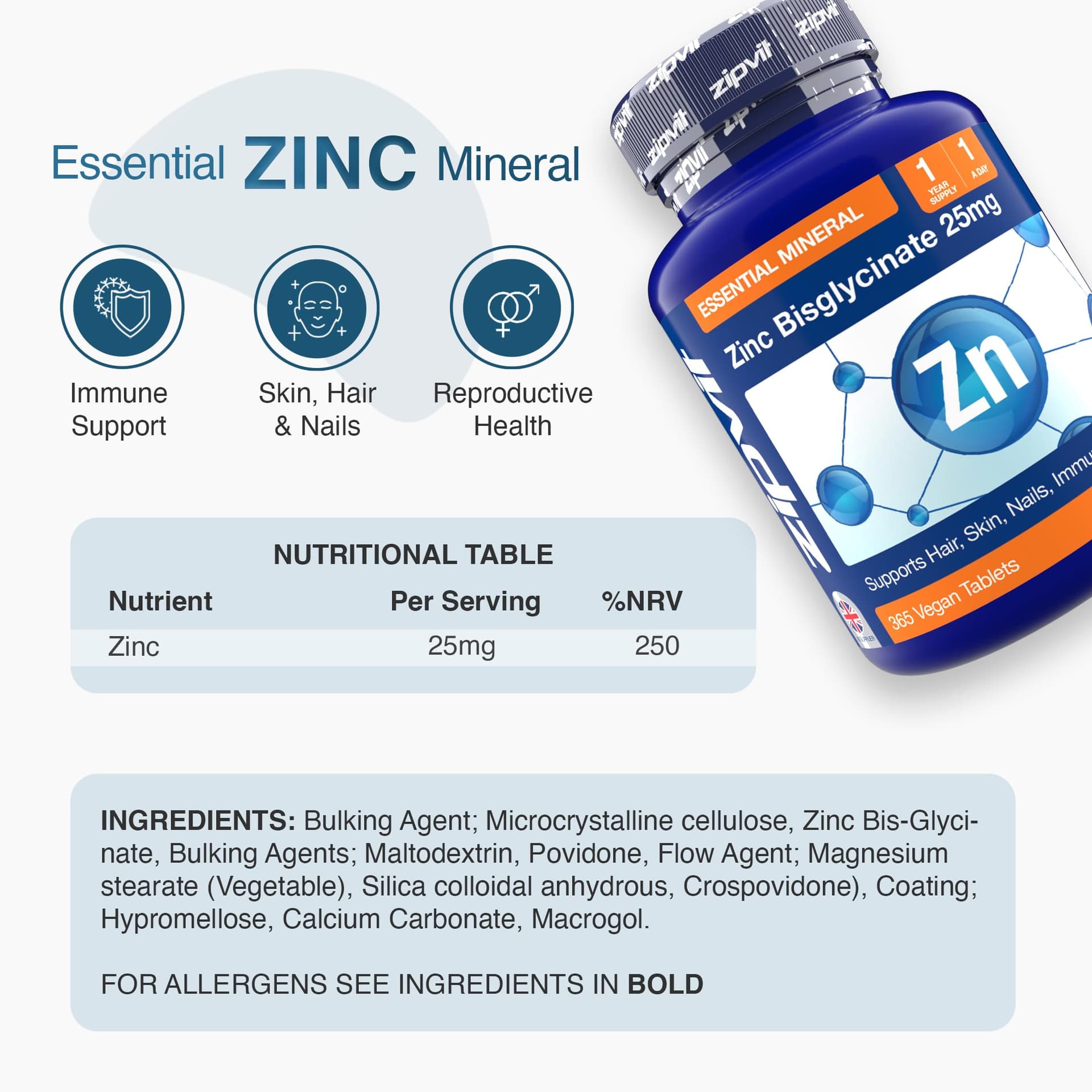 Zipvit Zinc Tablets 25mg – Bild 5