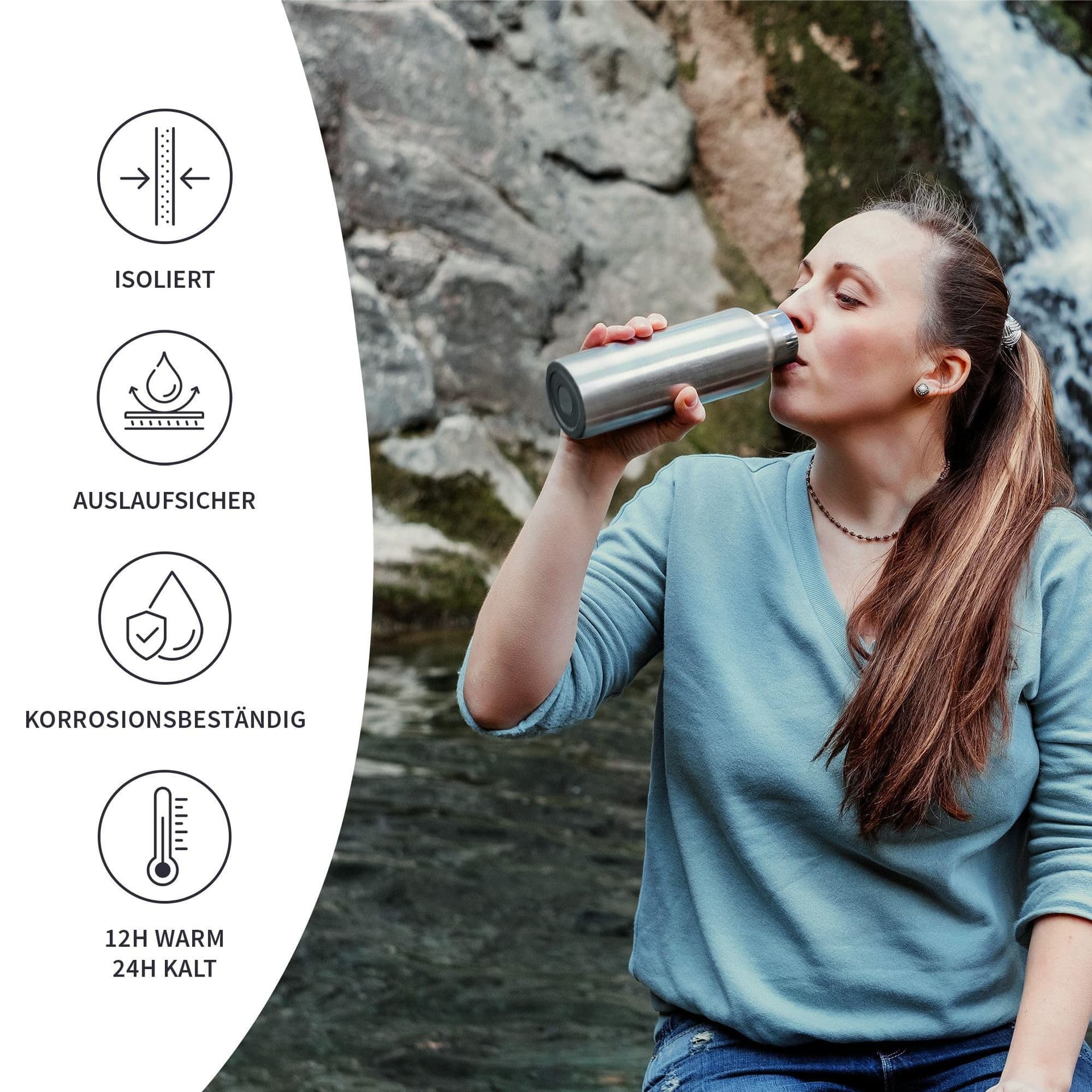 Bambaw Isolierte Wasserflasche 1l – Bild 3
