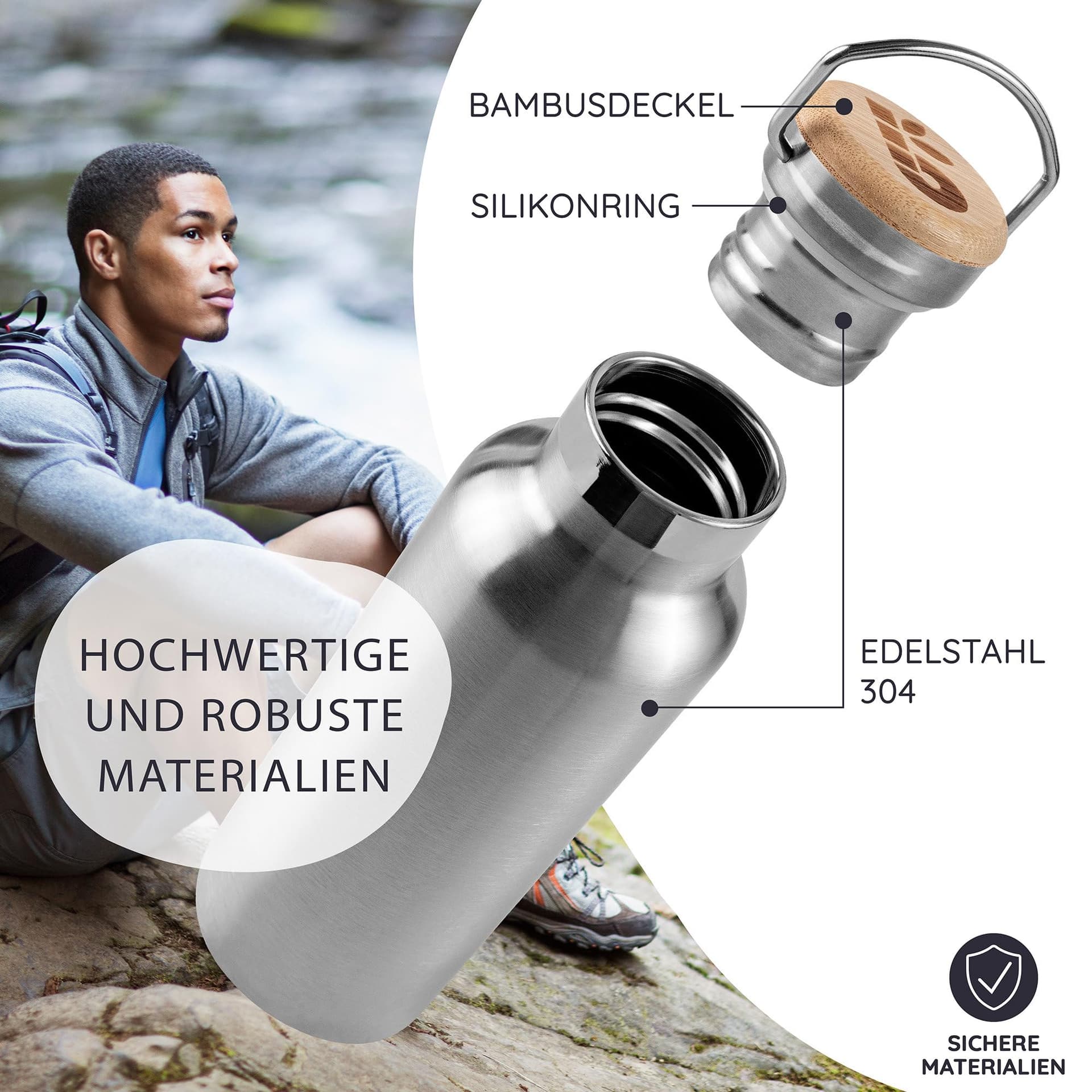 Bambaw Isolierte Wasserflasche 1l – Bild 2