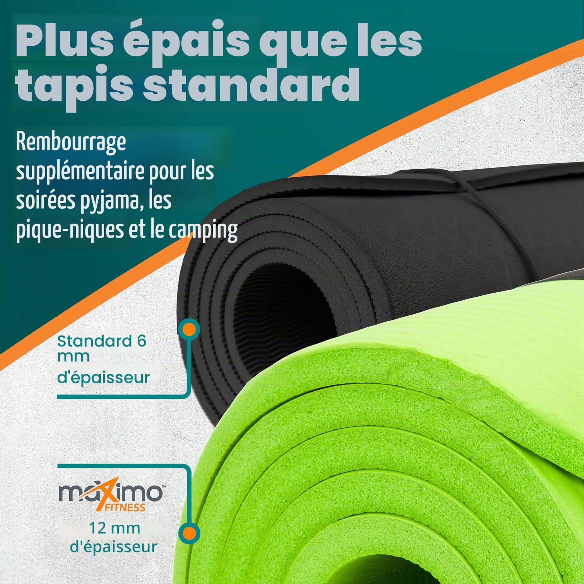 Maximo Fitness Tapis d'exercice physique NBR de haute – Bild 5