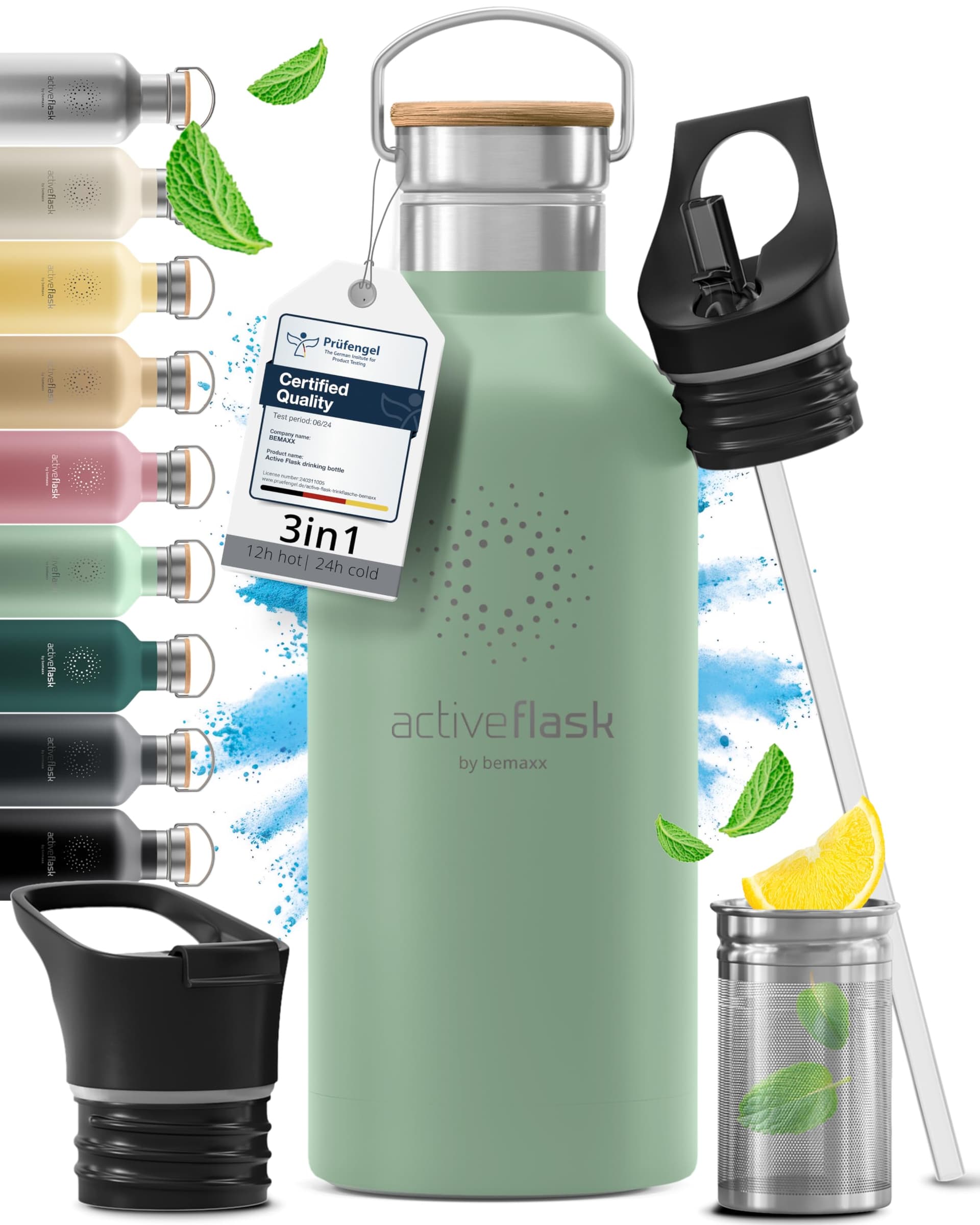 BeMaxx Gourde Inox Isotherme ACTIVE FLASK 1l