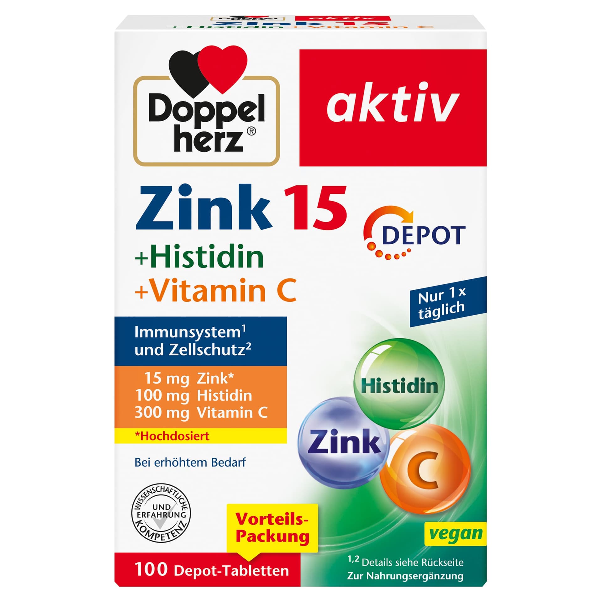 Doppelherz Doppelherz Zink 15 + Histidin + Vitamin C -15 mg