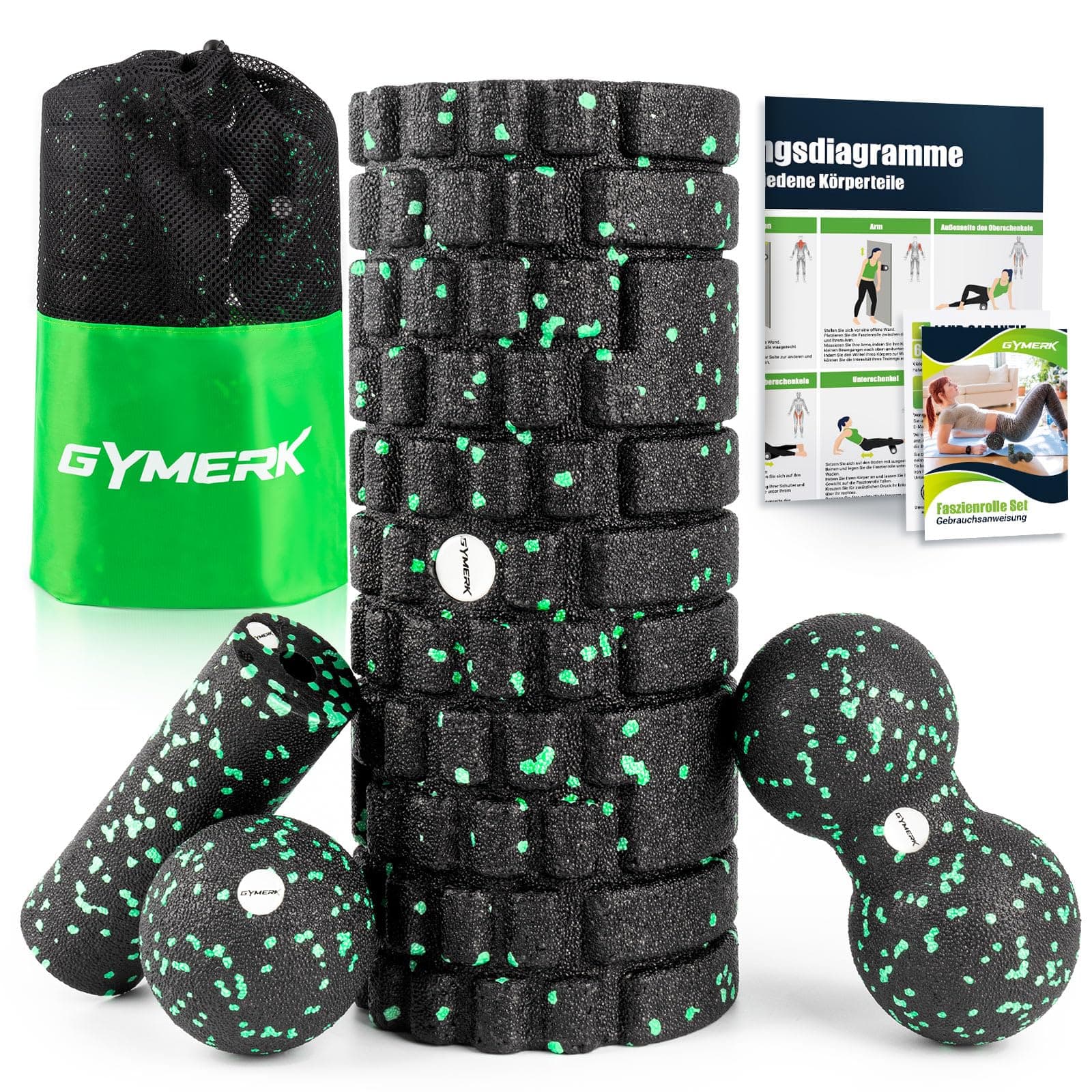 Faszienrolle Set mit 3D-Texturmassage