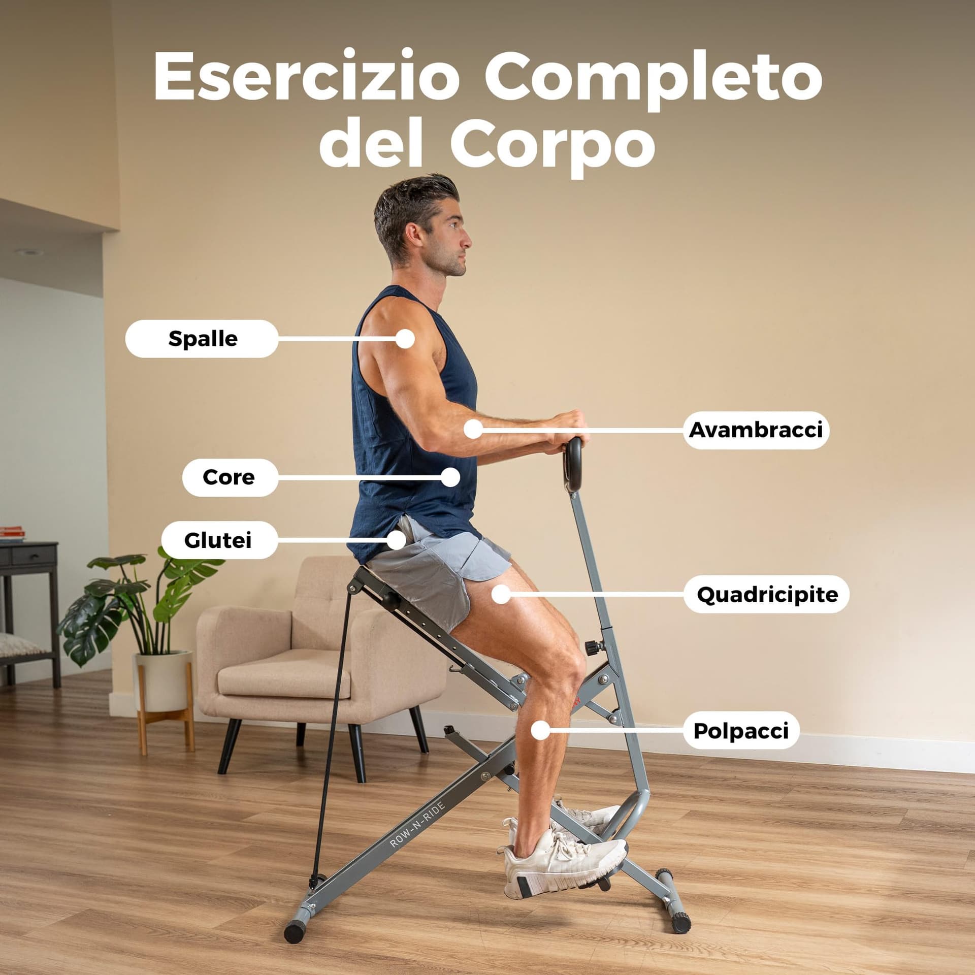 Sunny Health & Fitness Macchina per vogatore e squat – Bild 2