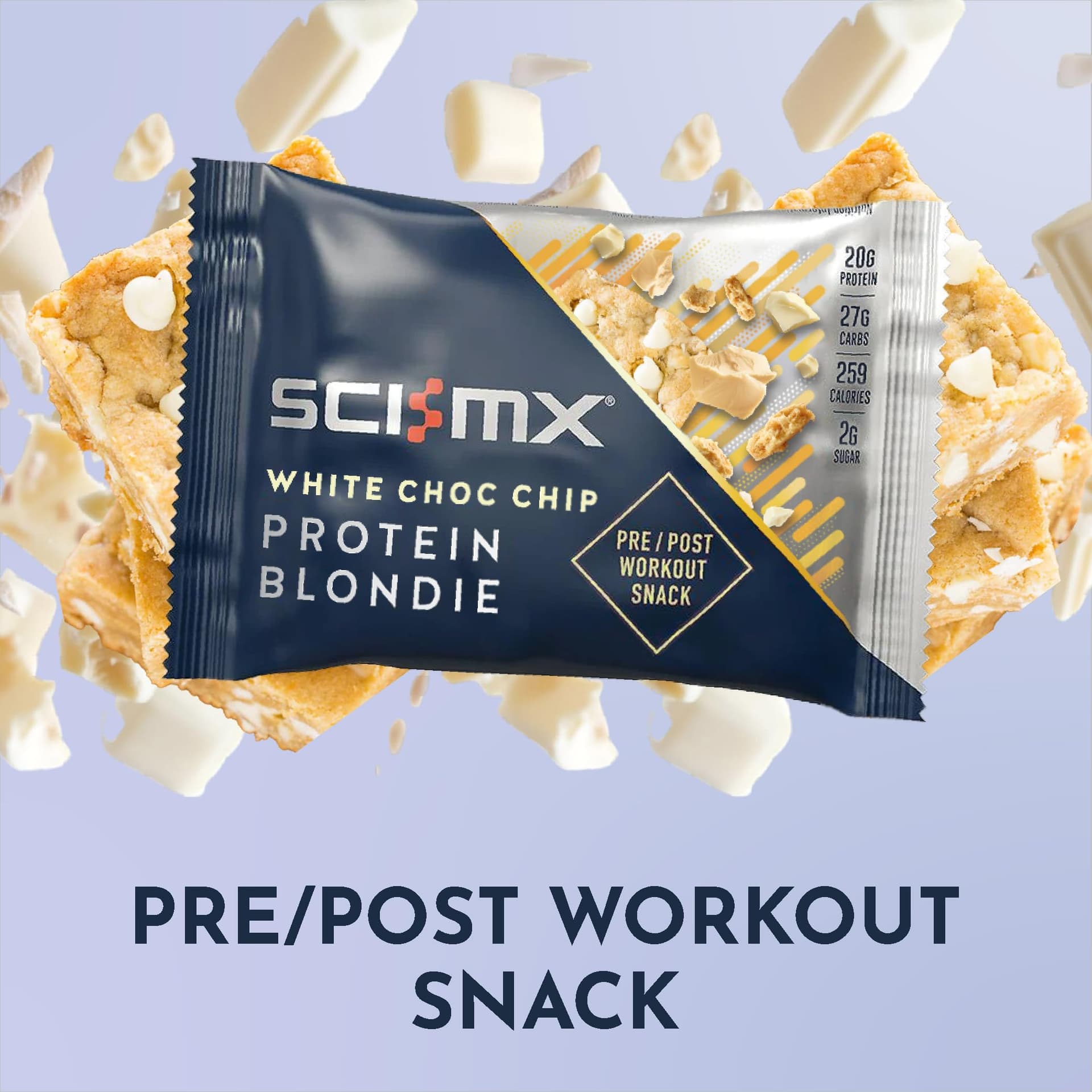 SCI-MX High Protein White Choc Chip Blondie Box - 20g – Bild 4