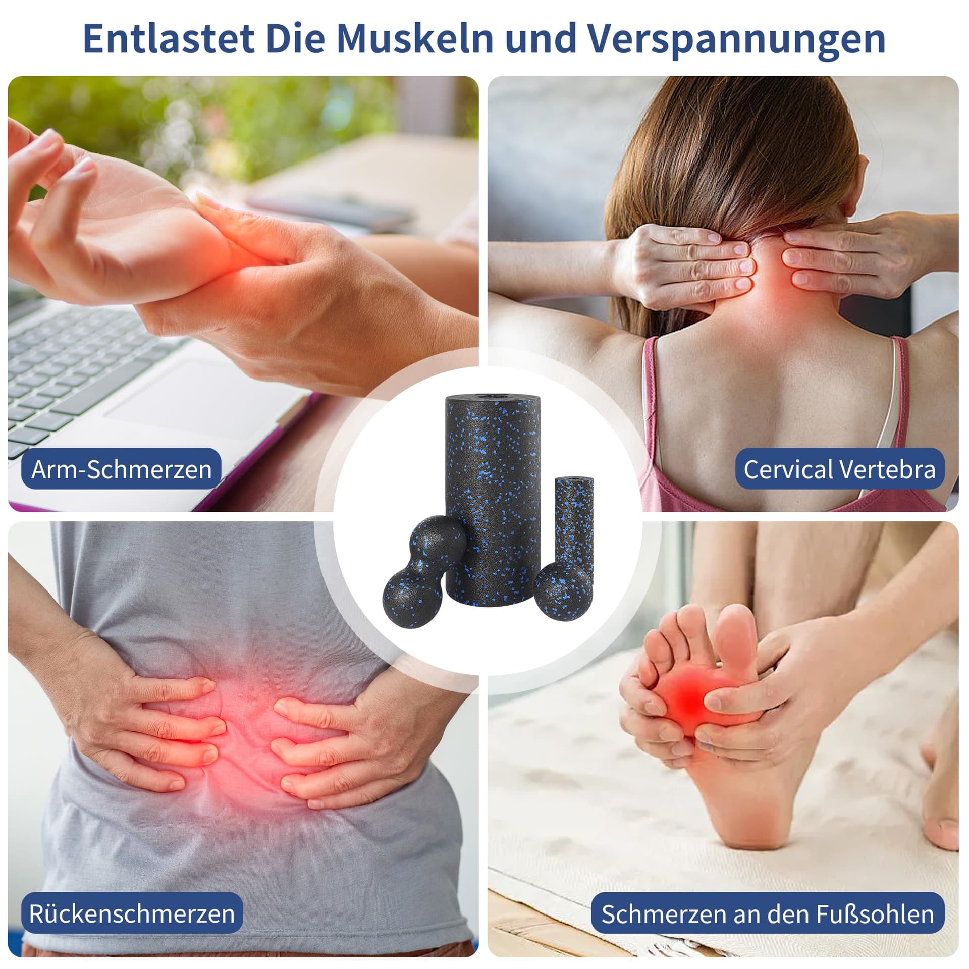 YC Kitchen Faszienrolle 4er-Set mit großer und kleiner Rolle – Bild 4