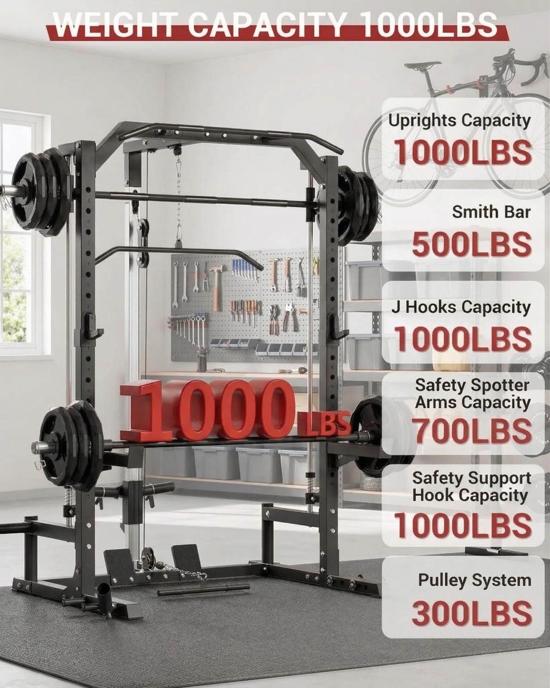 ActiveTrail Smith Machine Home Gym with LAT Pulldown System – Bild 2
