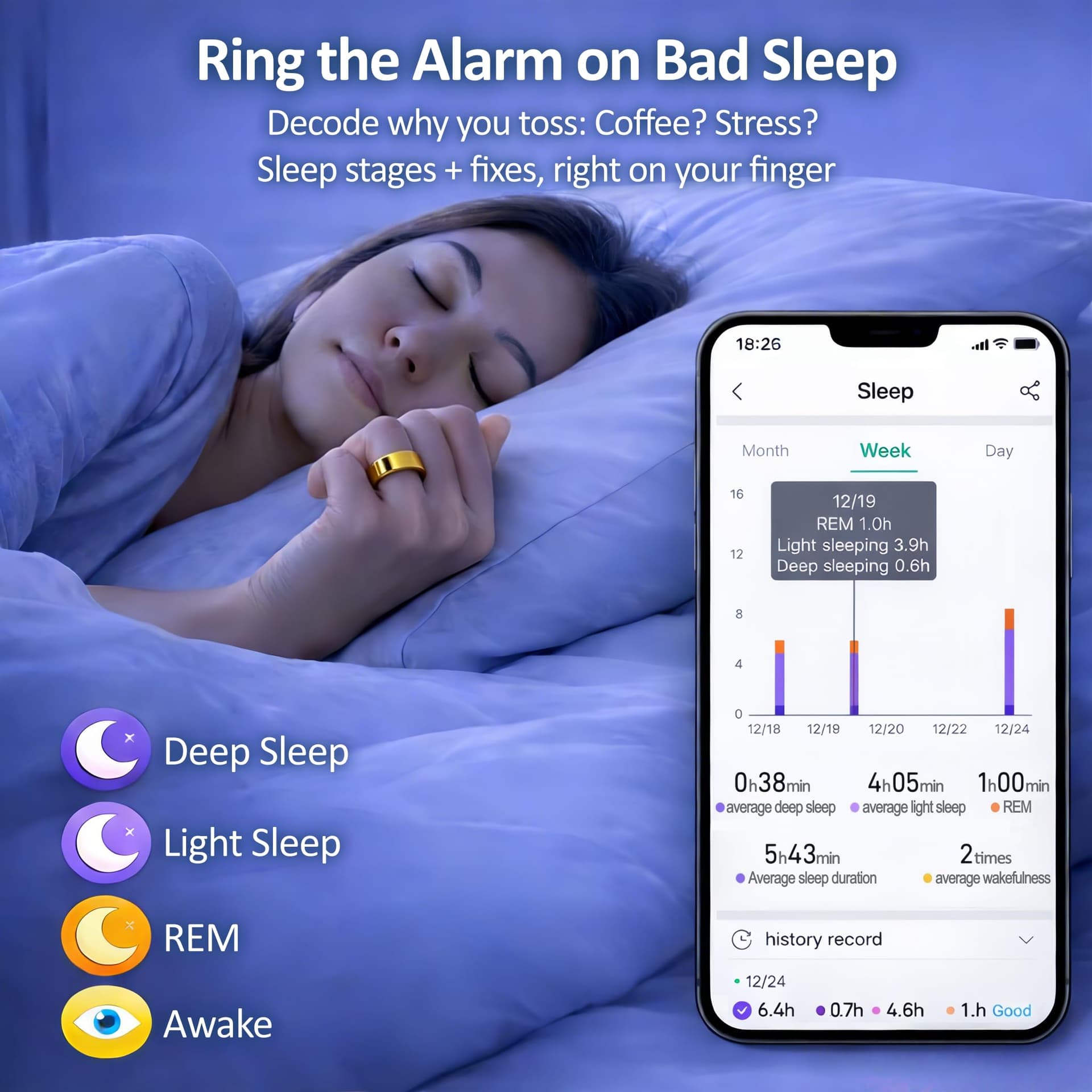 Aoyool Smart Ring Health & Fitness Tracker for Men & Women – Bild 6