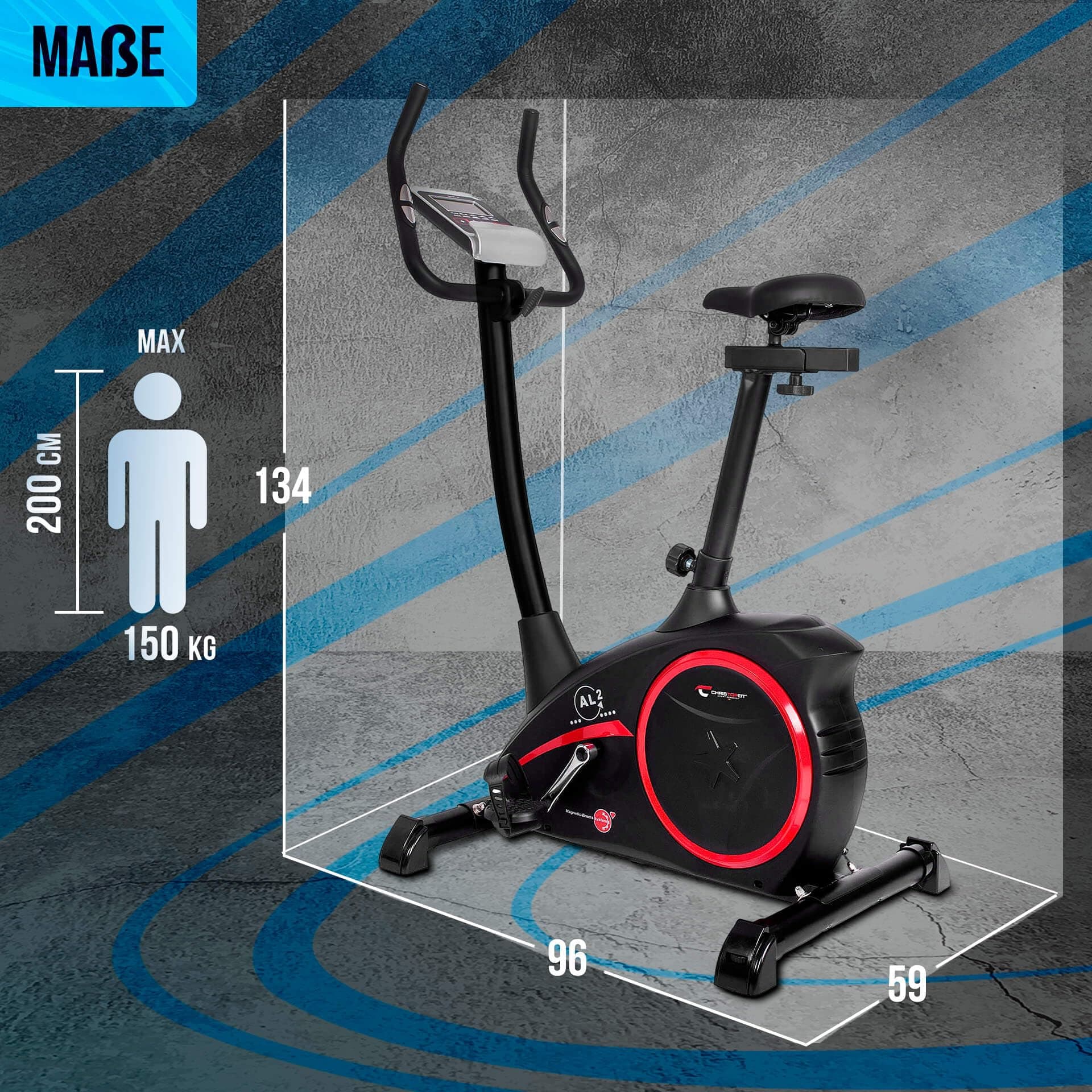 CHRISTOPEIT SPORT GERMANY Christopeit Heimtrainer Fahrrad Ergometer AL 2 S Digital, bis 150kg – Bild 6