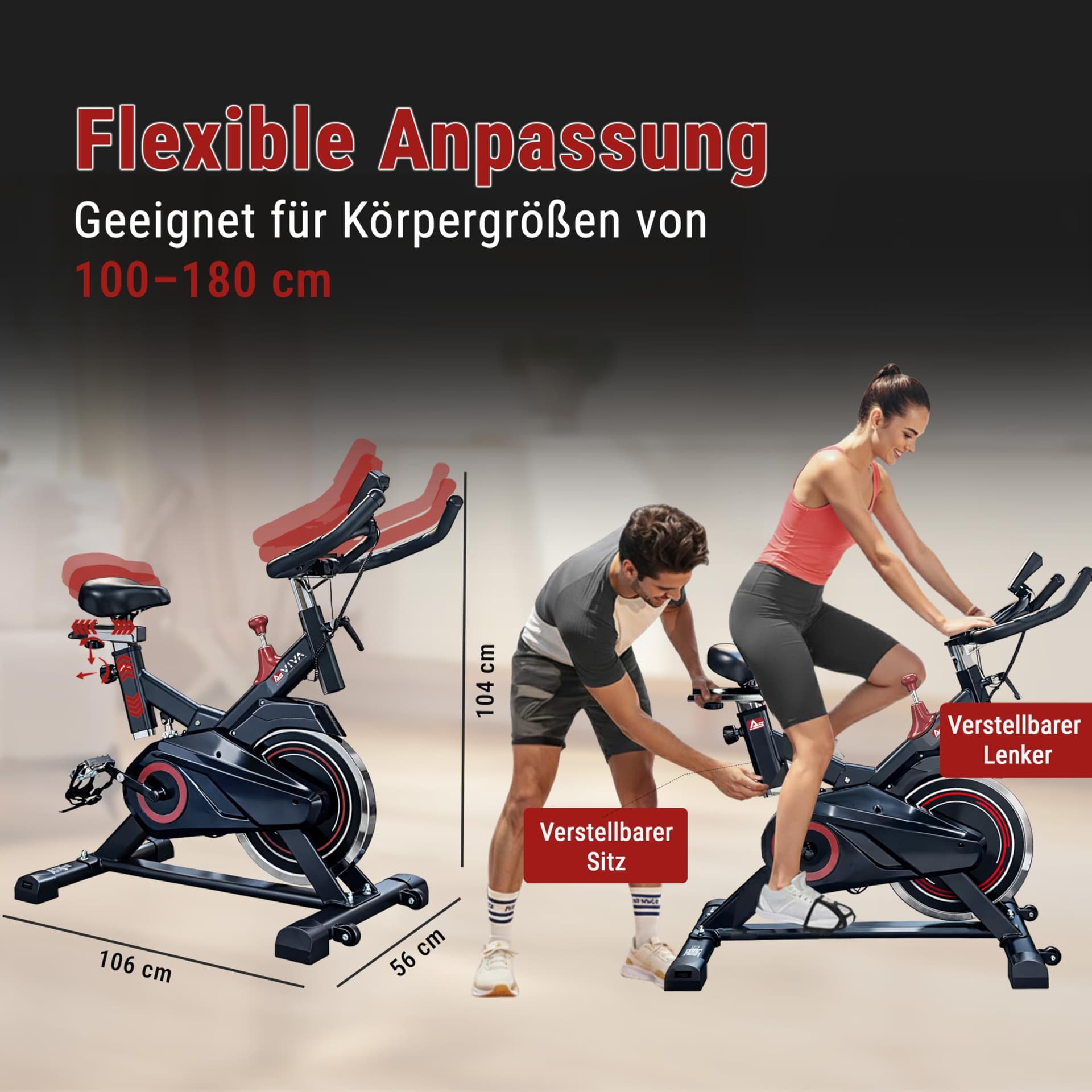 AsVIVA Speedbike AsVIVA S11 - Leises Heimtrainer Fahrrad mit Riemenantrieb sowie 18kg – Bild 8