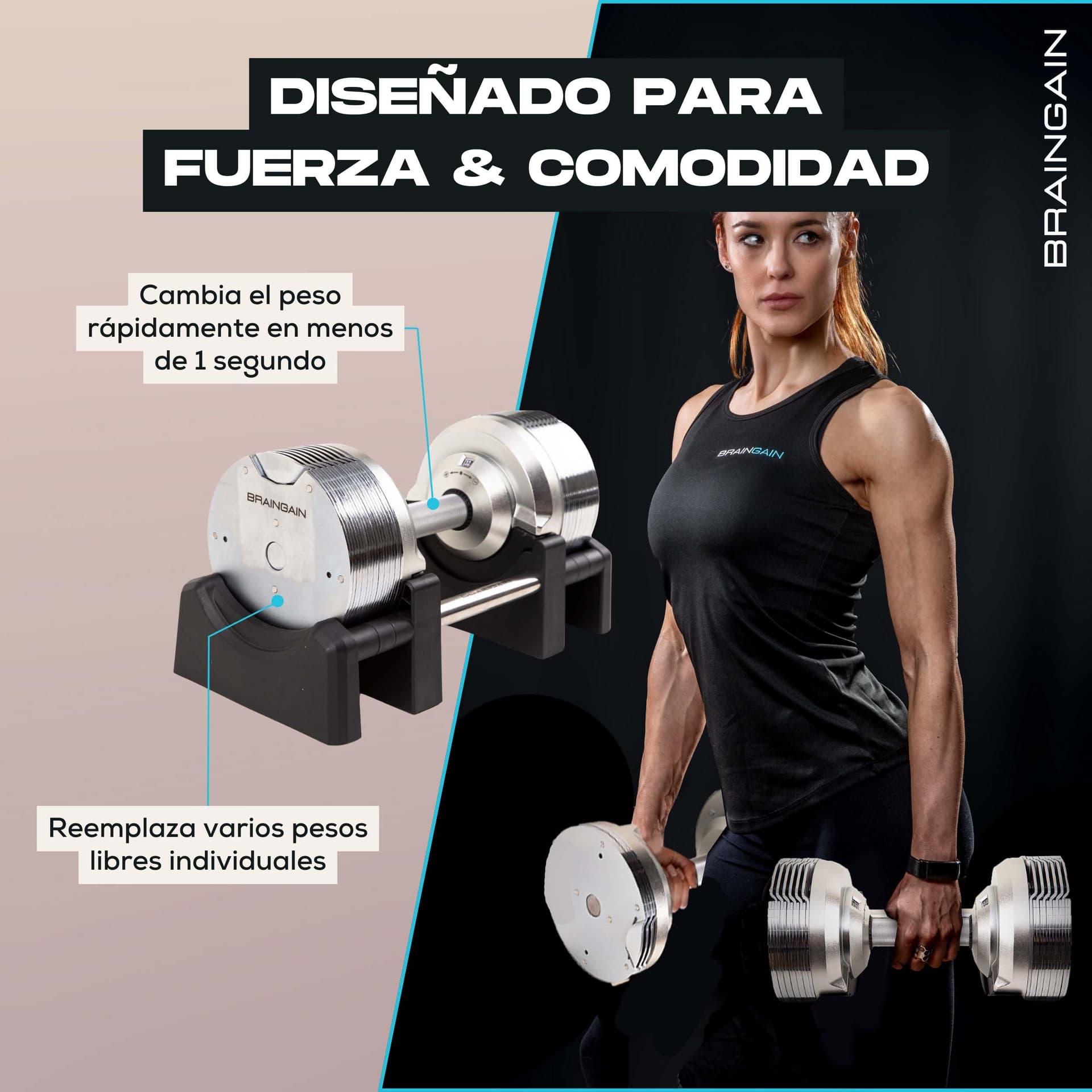 BRAINGAIN Mancuernas Ajustables Set 23,5kg – Bild 3