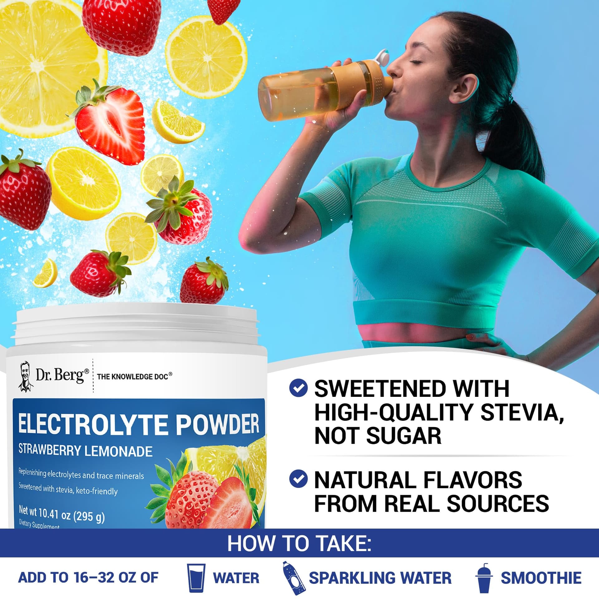 Dr. Berg Nutritionals Dr. Berg Zero Sugar Hydration Keto Electrolyte Powder - Enhanced w/ 1000 mg – Bild 5