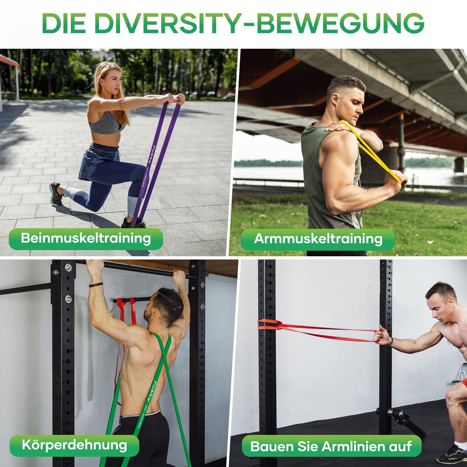 Fokky Fitnessbänder Widerstandsbänder mit 5 Stufen – Bild 5