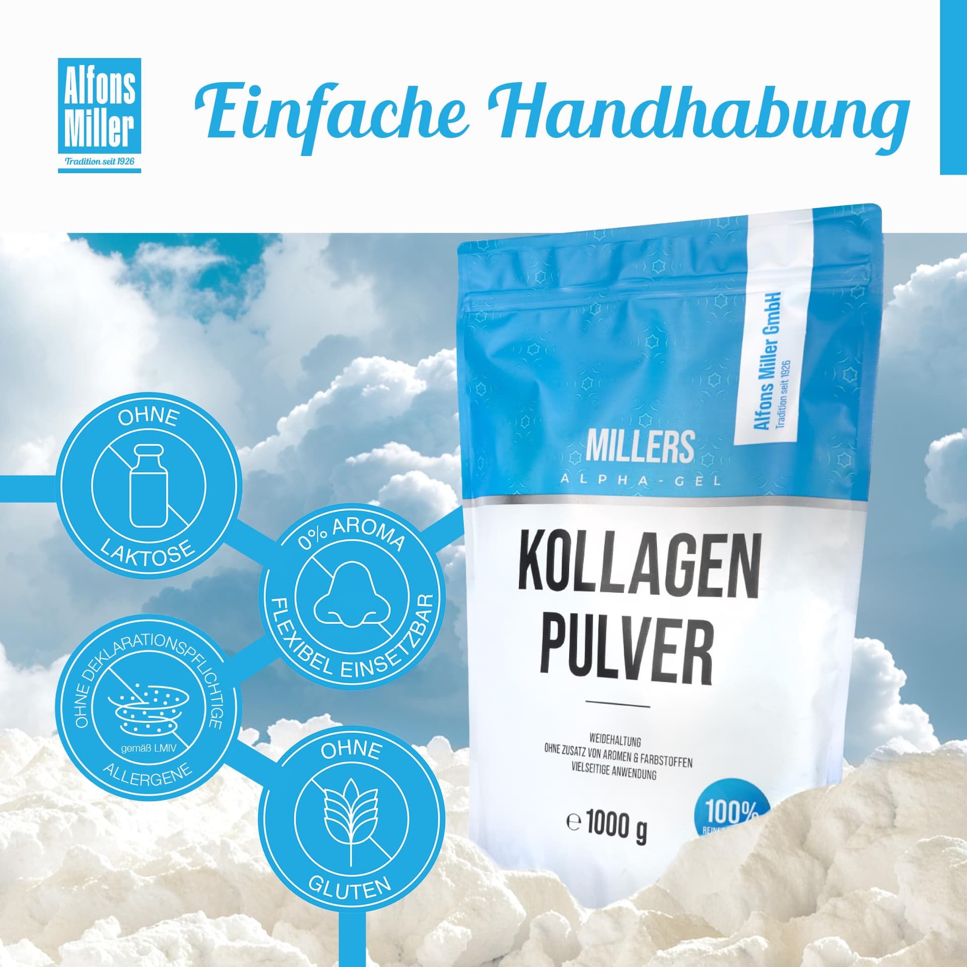 Alfons Miller GmbH 100% reines Kollagen Pulver 1000 g – Bild 3