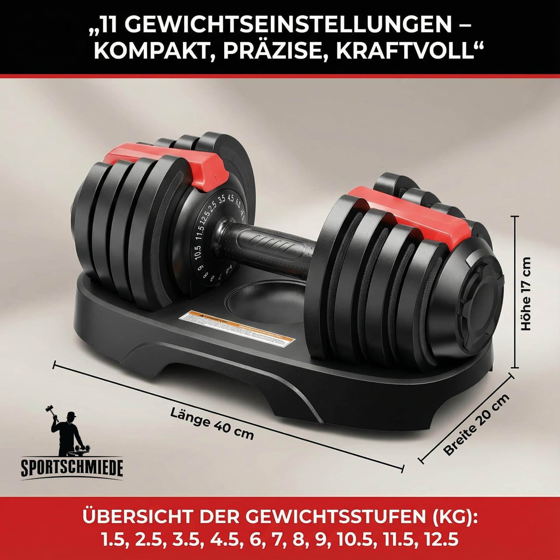 SPORTSCHMIEDE Hanteln Set 1,5-12,5kg – Bild 6