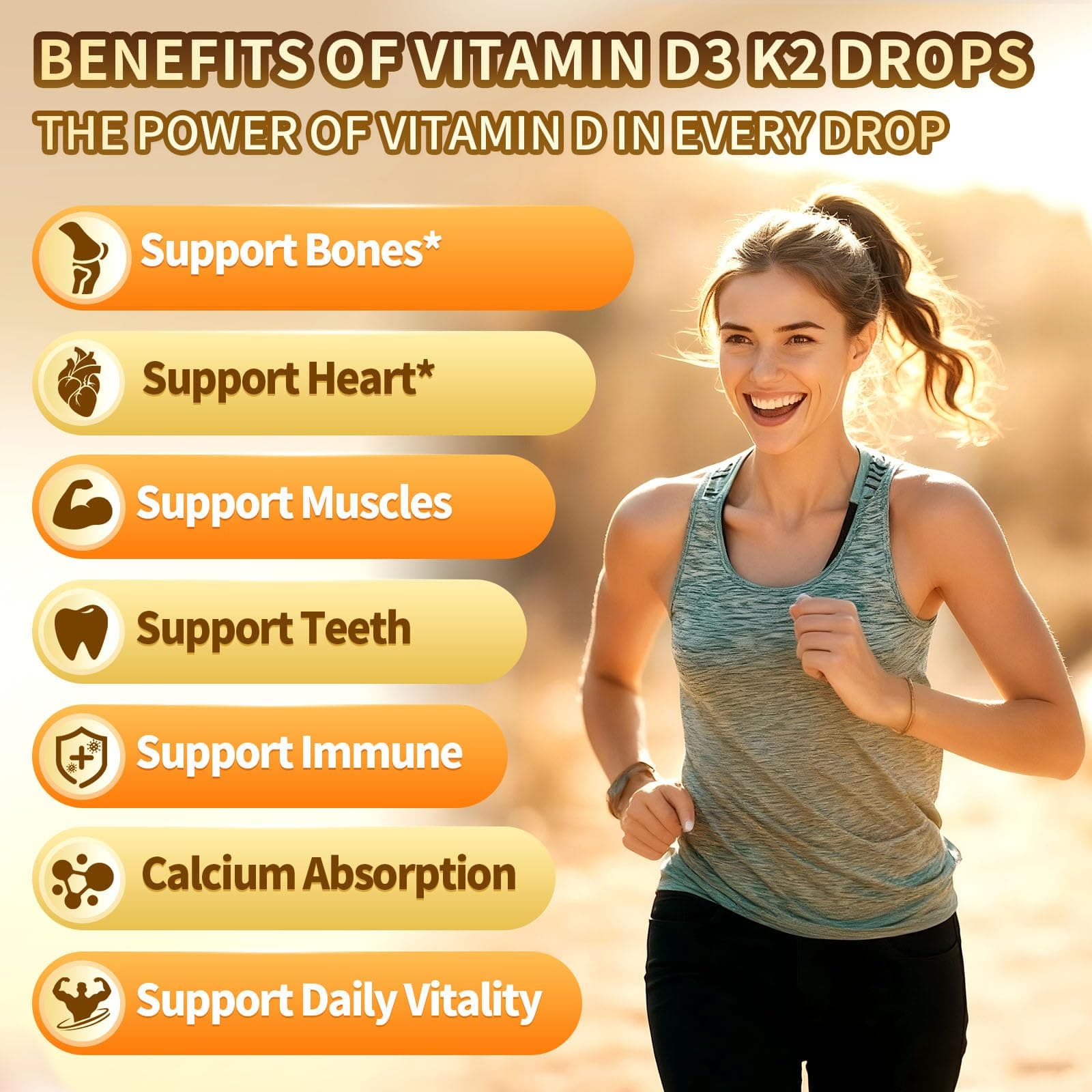 VivoNu Vitamine D3 K2 20000 UI avec MK7-300 en Huile de coco vierge – Bild 2