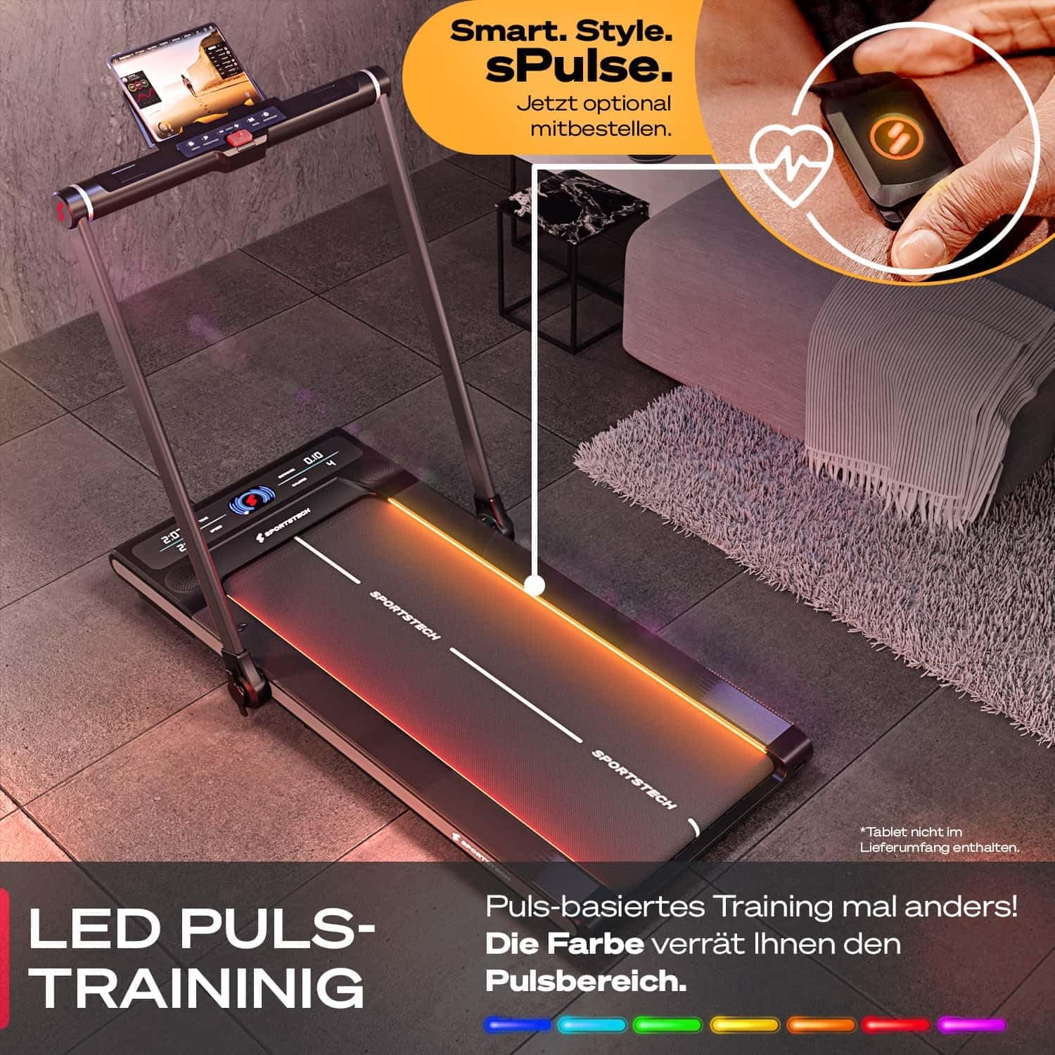 Sportstech sWalk Plus 2in1 Walking Pad klappbar bis 12 km/h – Bild 3