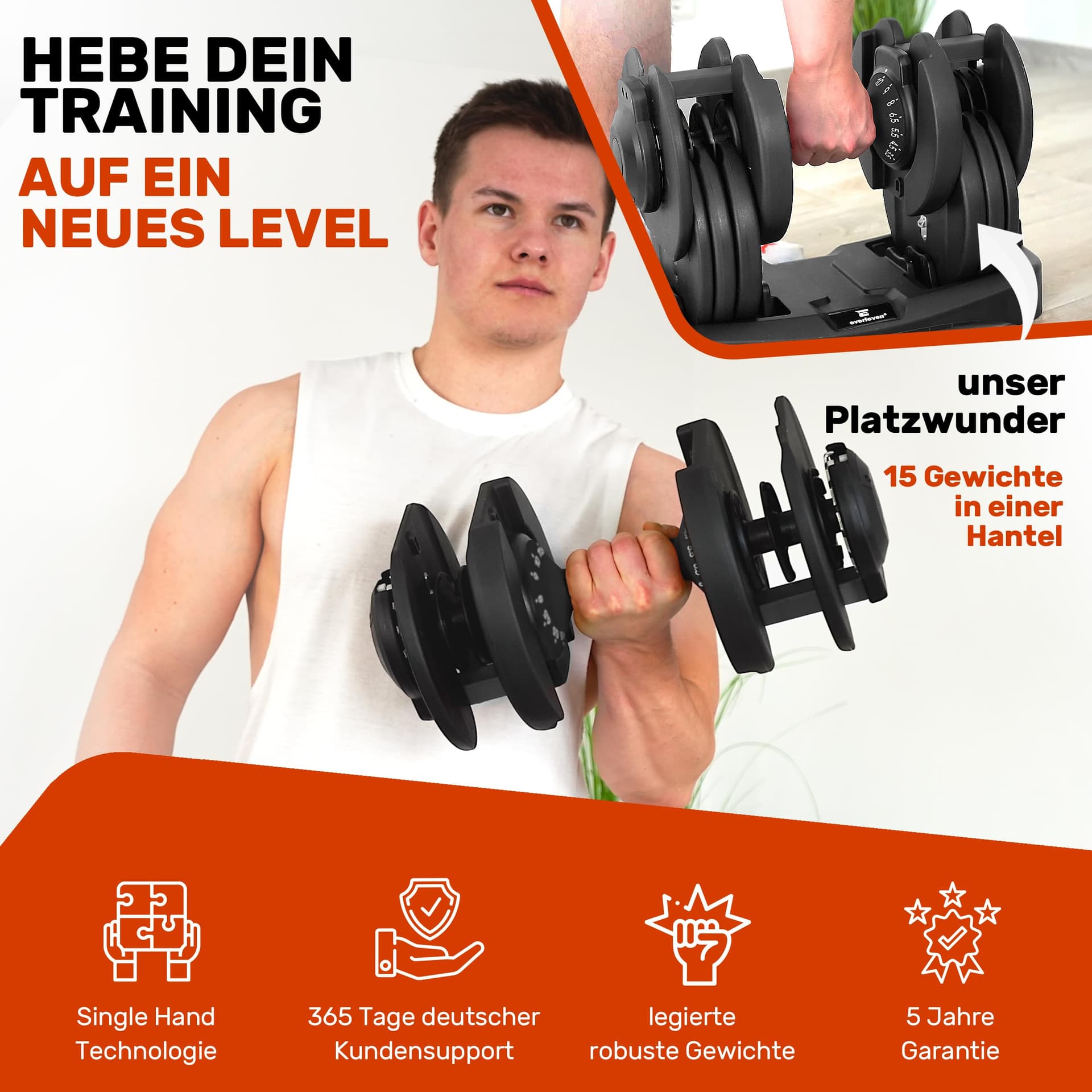 Verstellbare Kurzhantel Set 2x24kg – Bild 6