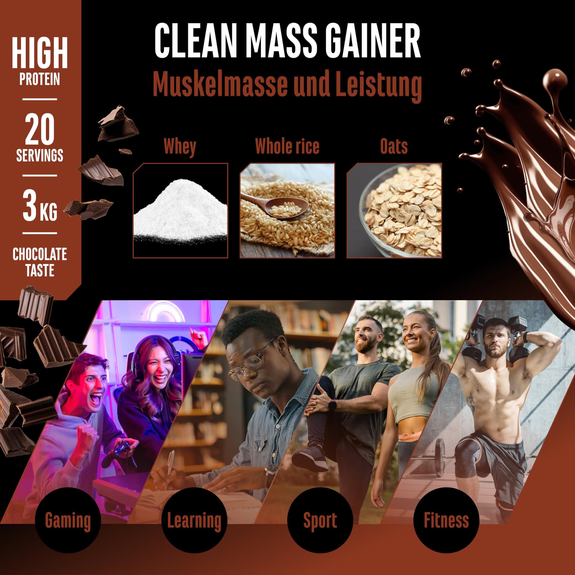 Clean Weight Gainer - 3 kg – Bild 4