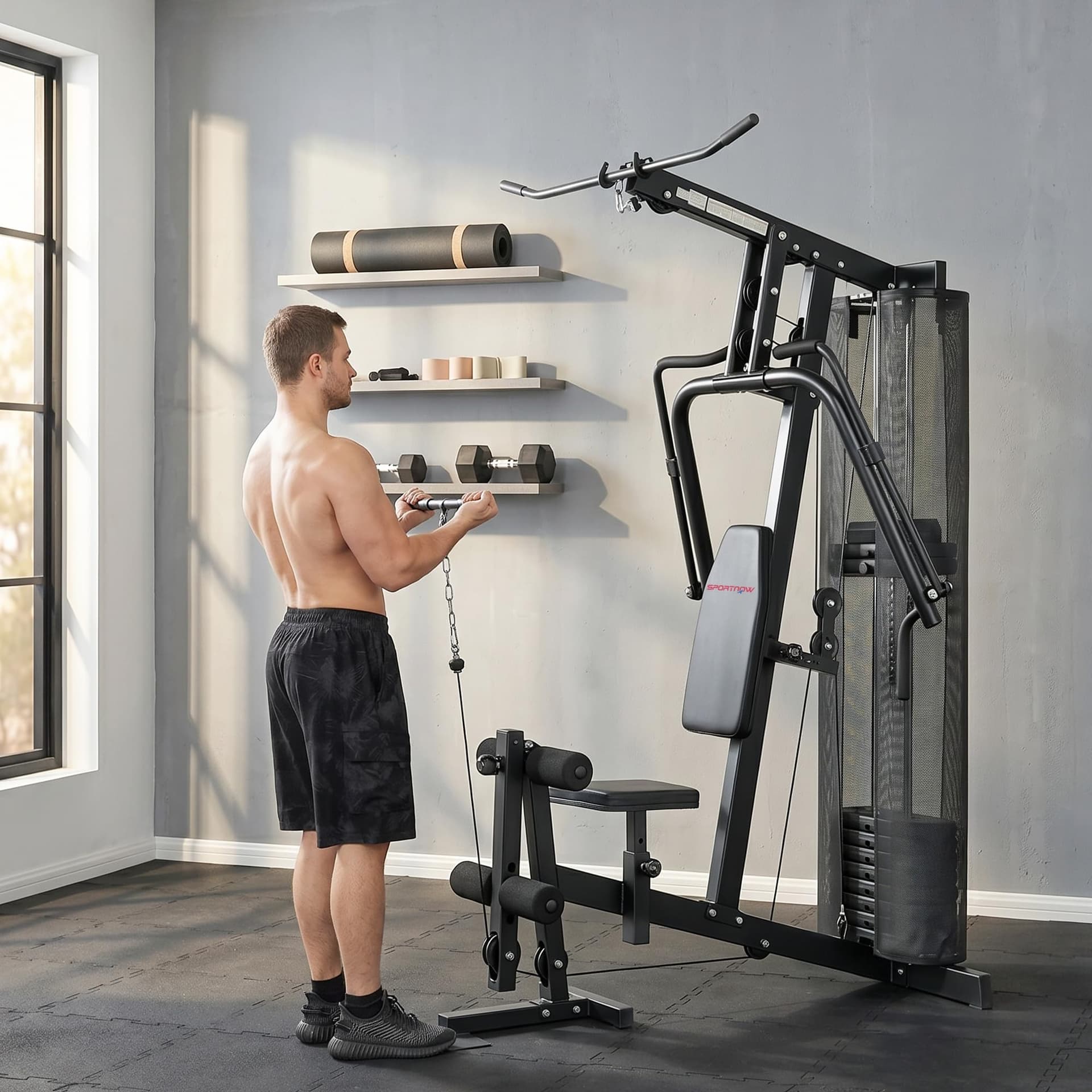 SPORTNOW Multi Gym, All in One Home Gym Machine with Adjustable Seat and Back, 45kg – Bild 8