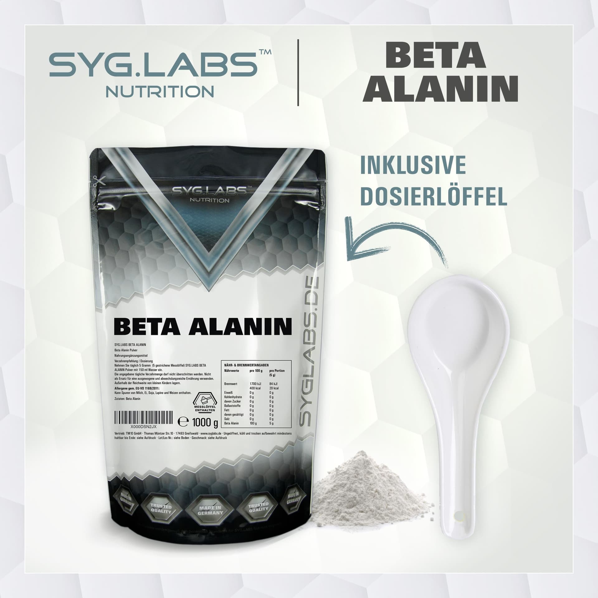 Syglabs Nutrition Beta Alanin - 1000g – Bild 3