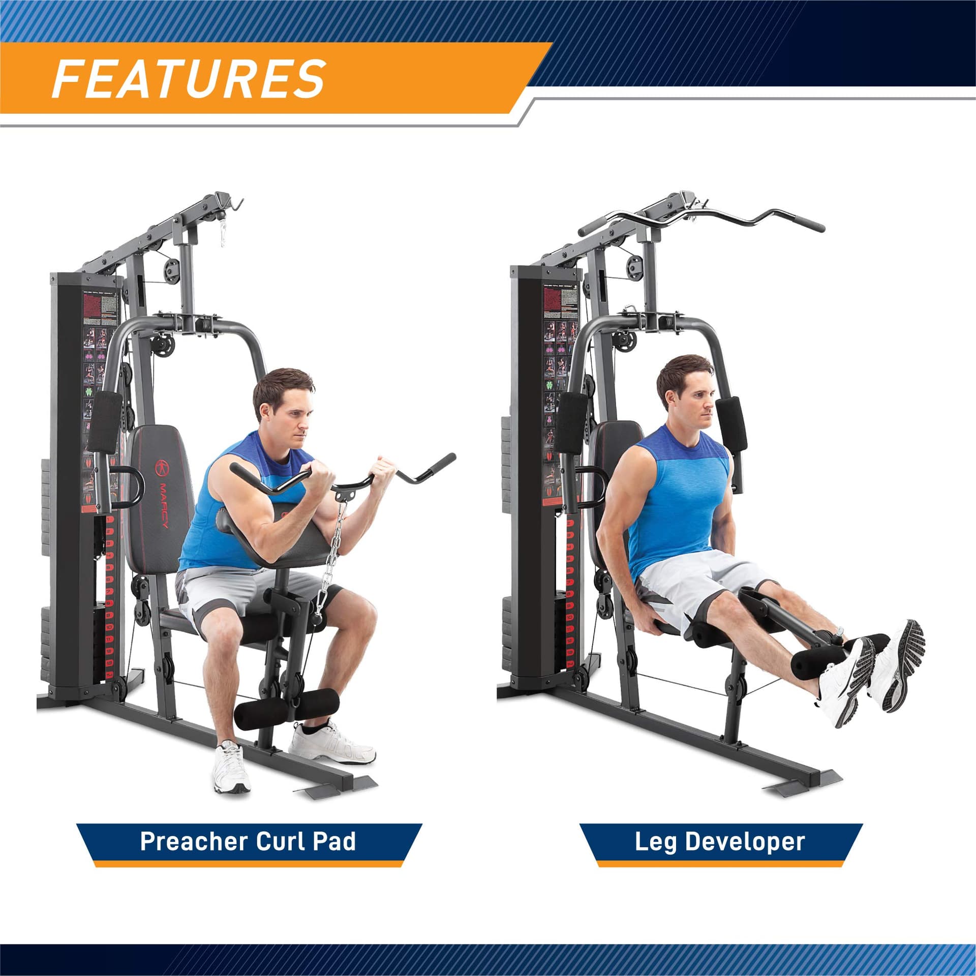 MARCY 150-lb Multifunctional Home Gym Station for Total – Bild 5