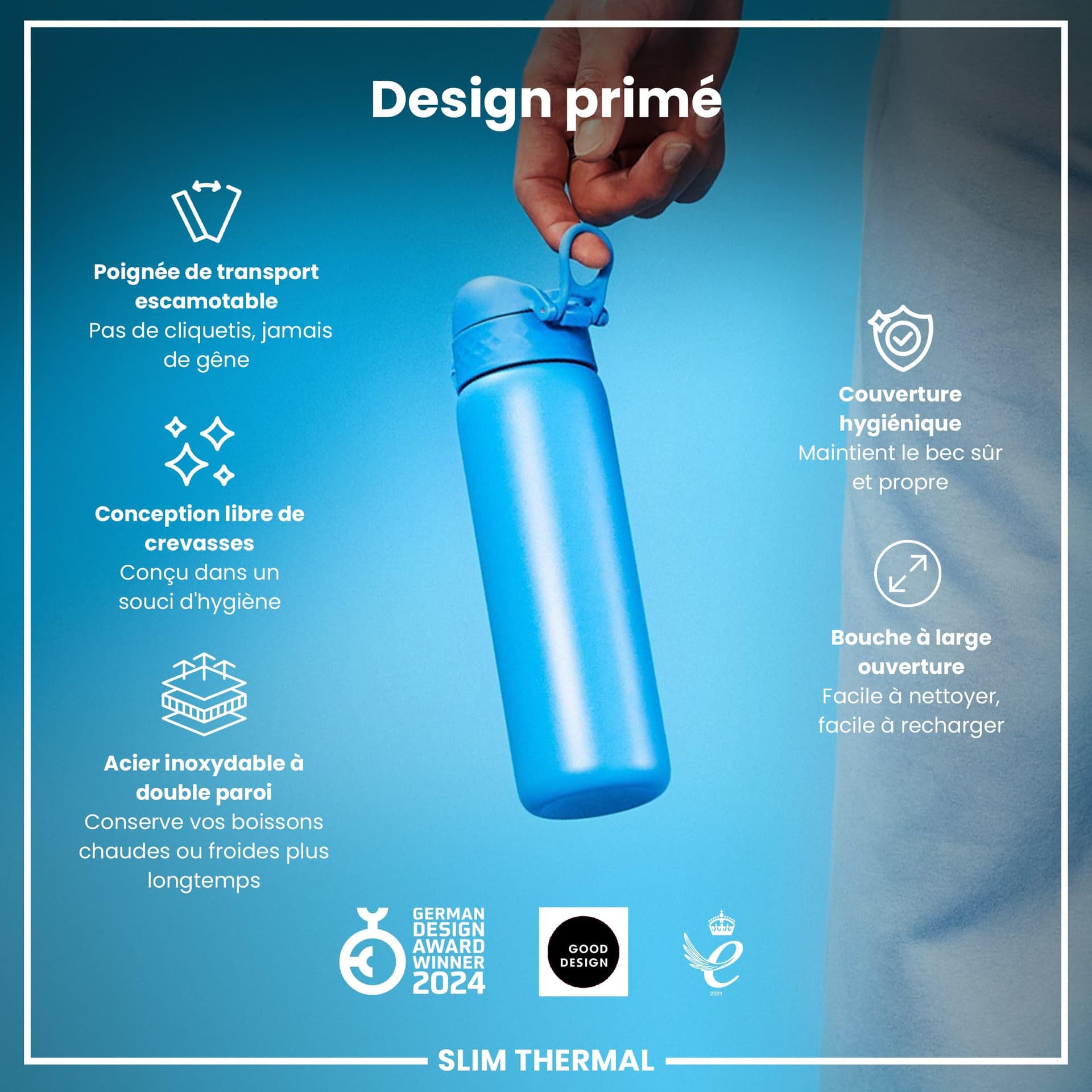 Ion8 Gourde Isotherme Inox, 500ml – Bild 7