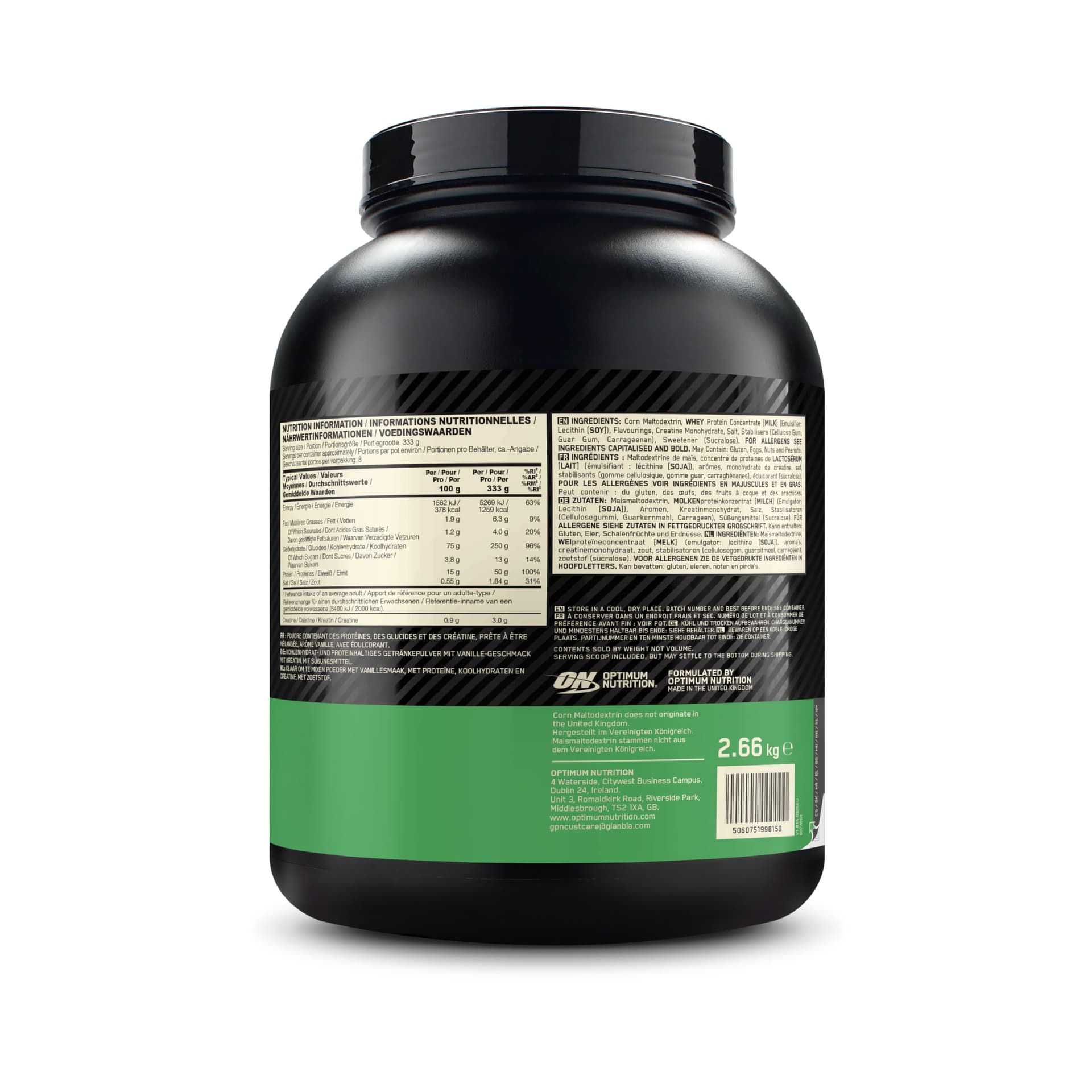 Optimum Nutrition Serious Mass 2025 Weight Gainer Pulver, Geschmack Vanille, 2.66kg – Bild 3