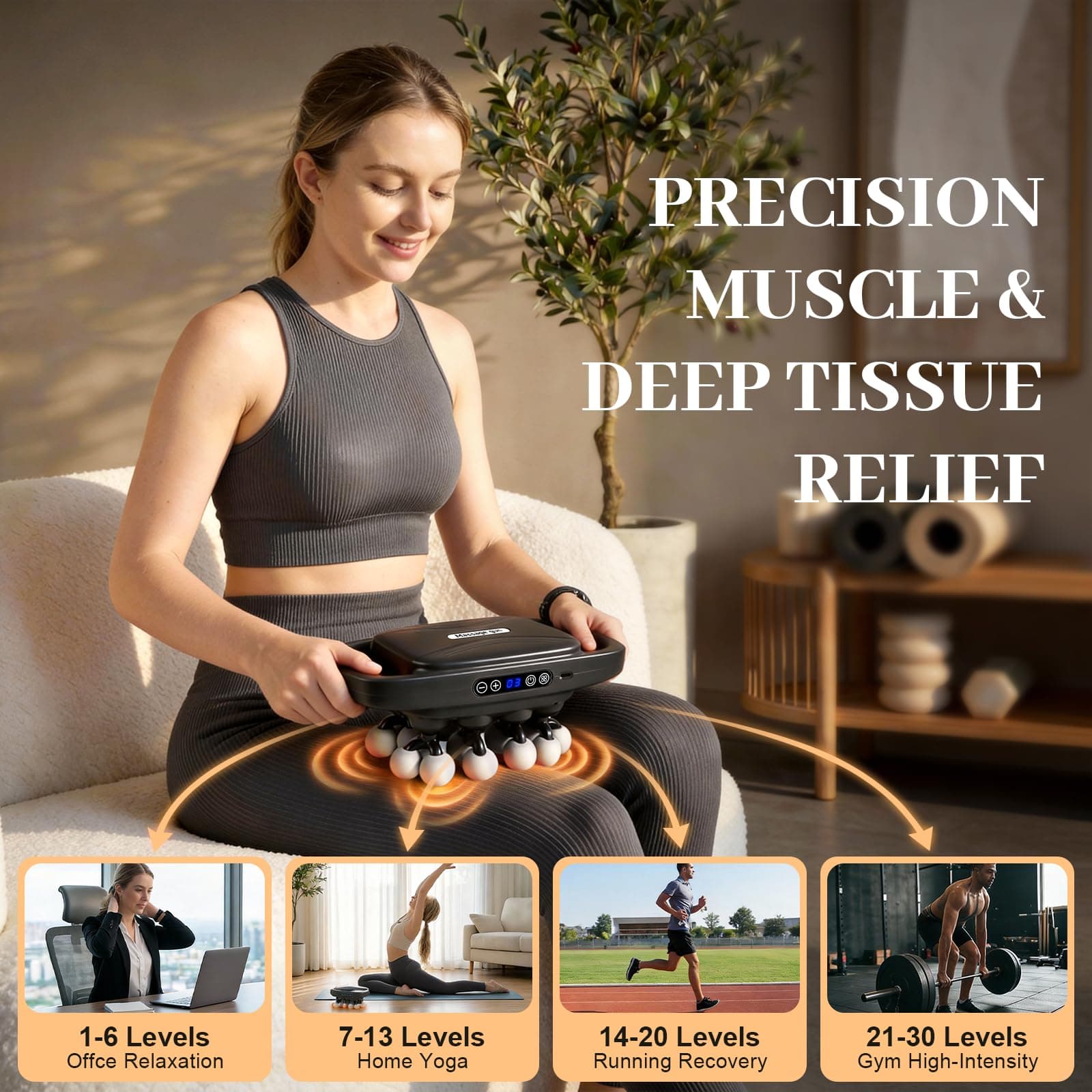 LIONVISON Massage Gun Deep Tissue: 20 Interactive Heads – Bild 2