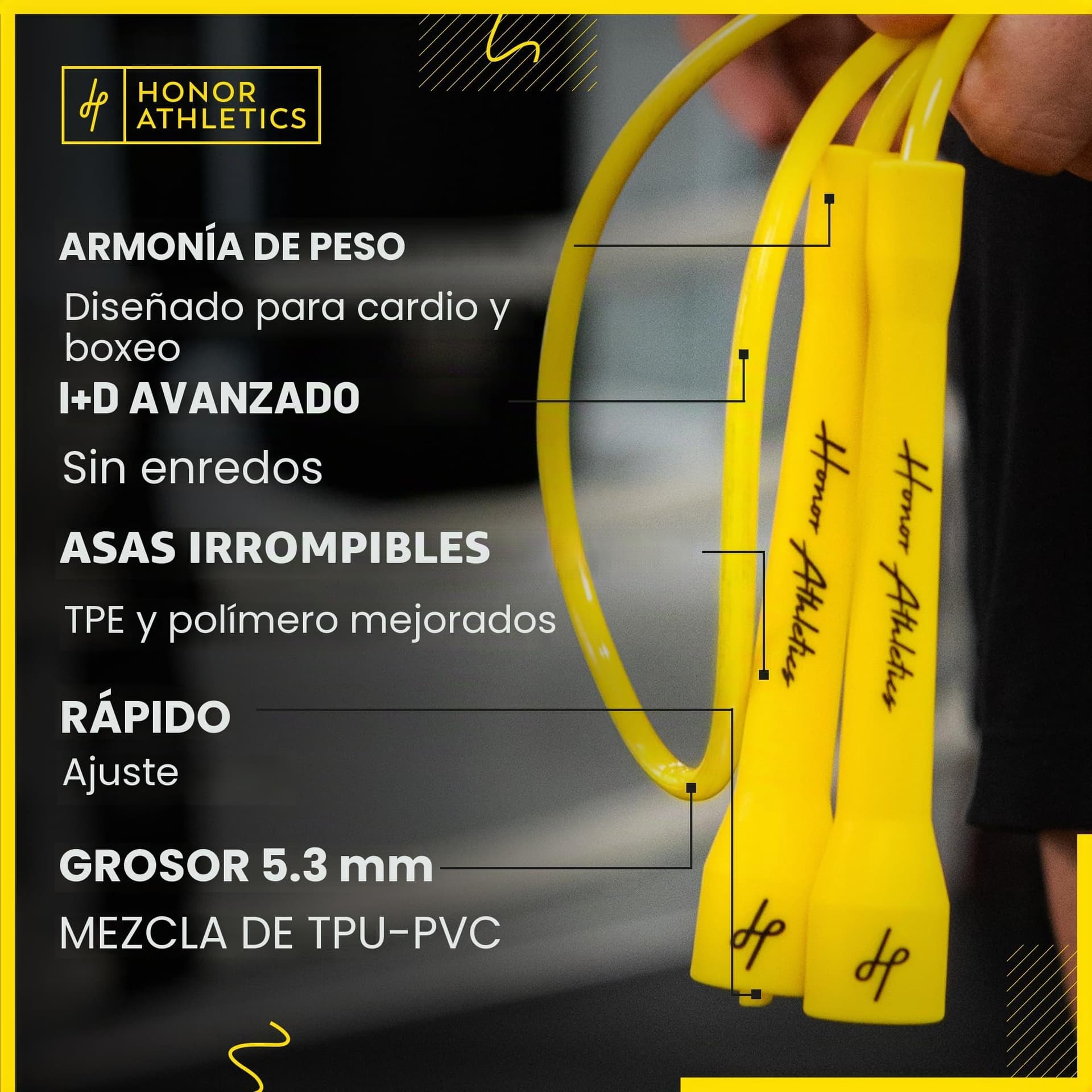 Honor Athletics Pro Boxing Rope 3.0 Cuerda para Saltar 5,3 – Bild 2