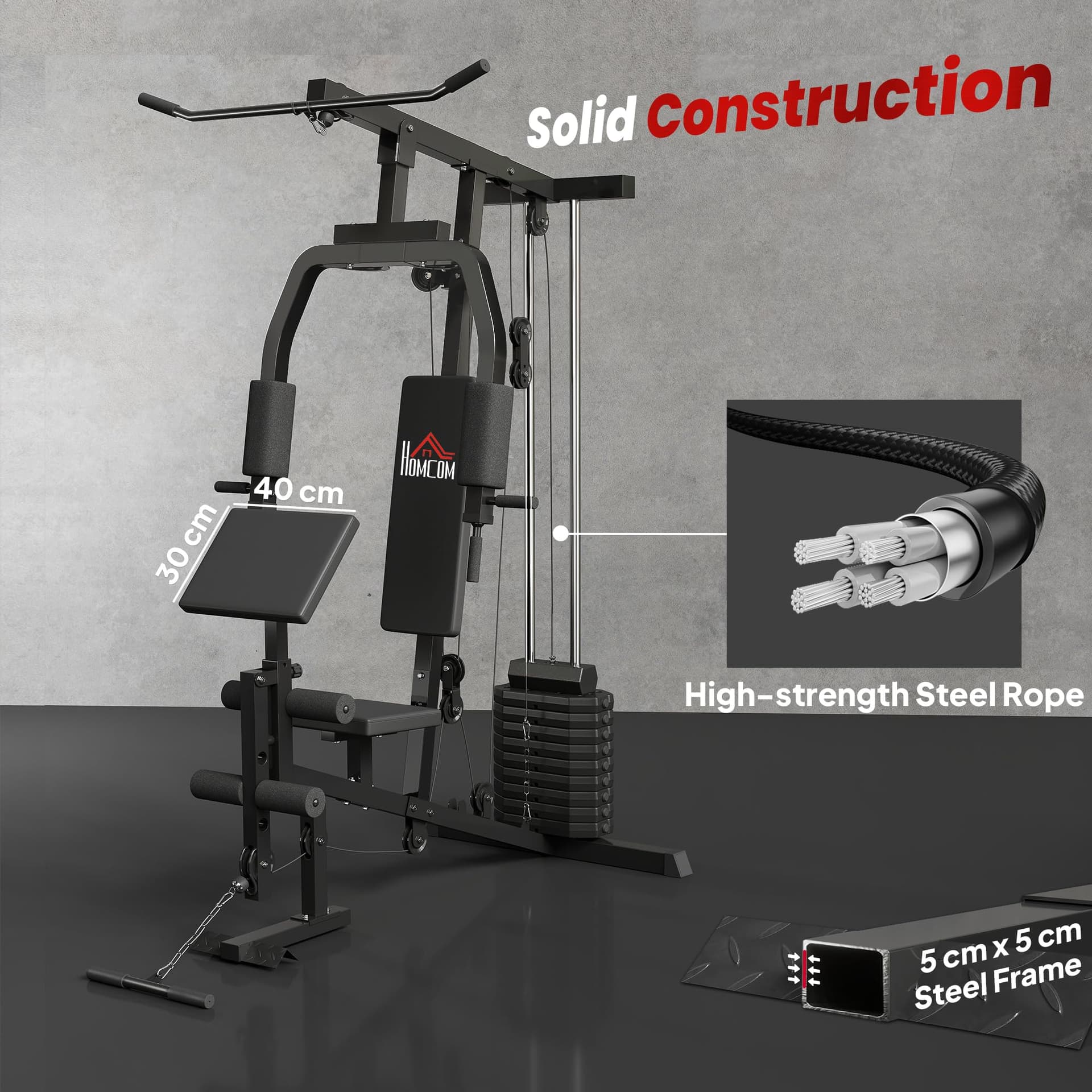 HOMCOM Stazione Fitness per Allenamento a Casa e – Bild 5