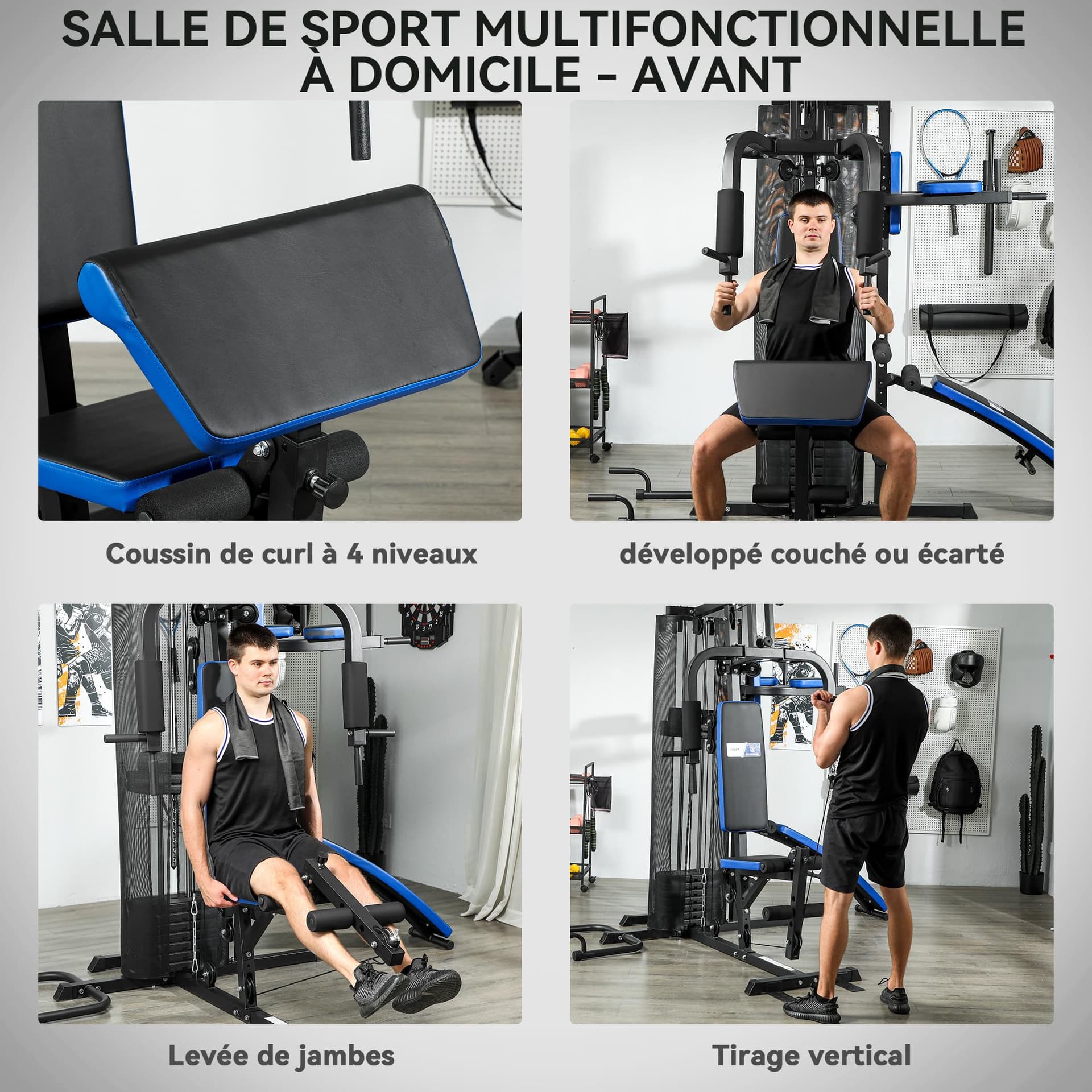 SPORTNOW Station de Musculation avec Pile de Poids de 65 kg – Bild 3