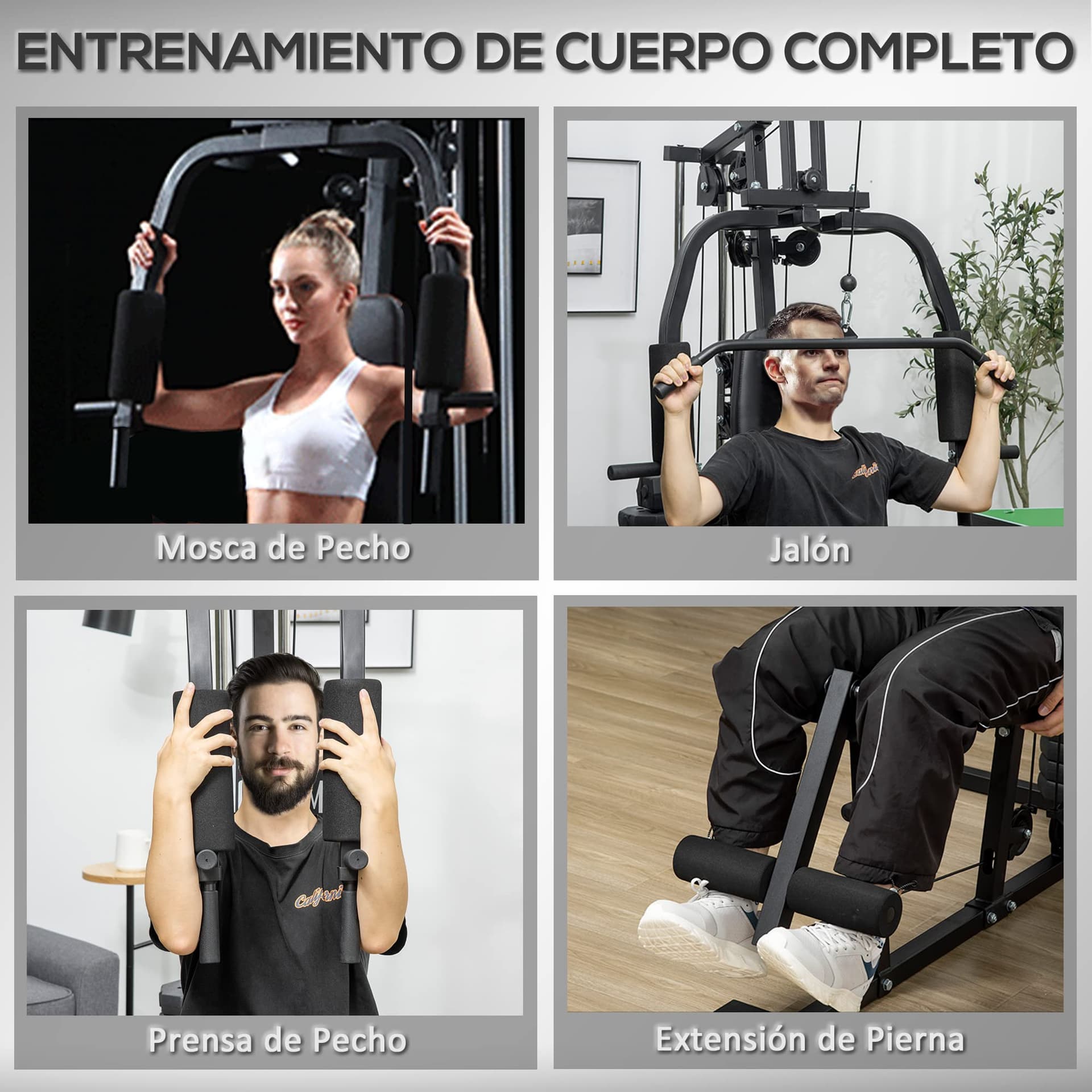 HOMCOM Multiestación Máquina de Musculación con Estribo – Bild 6
