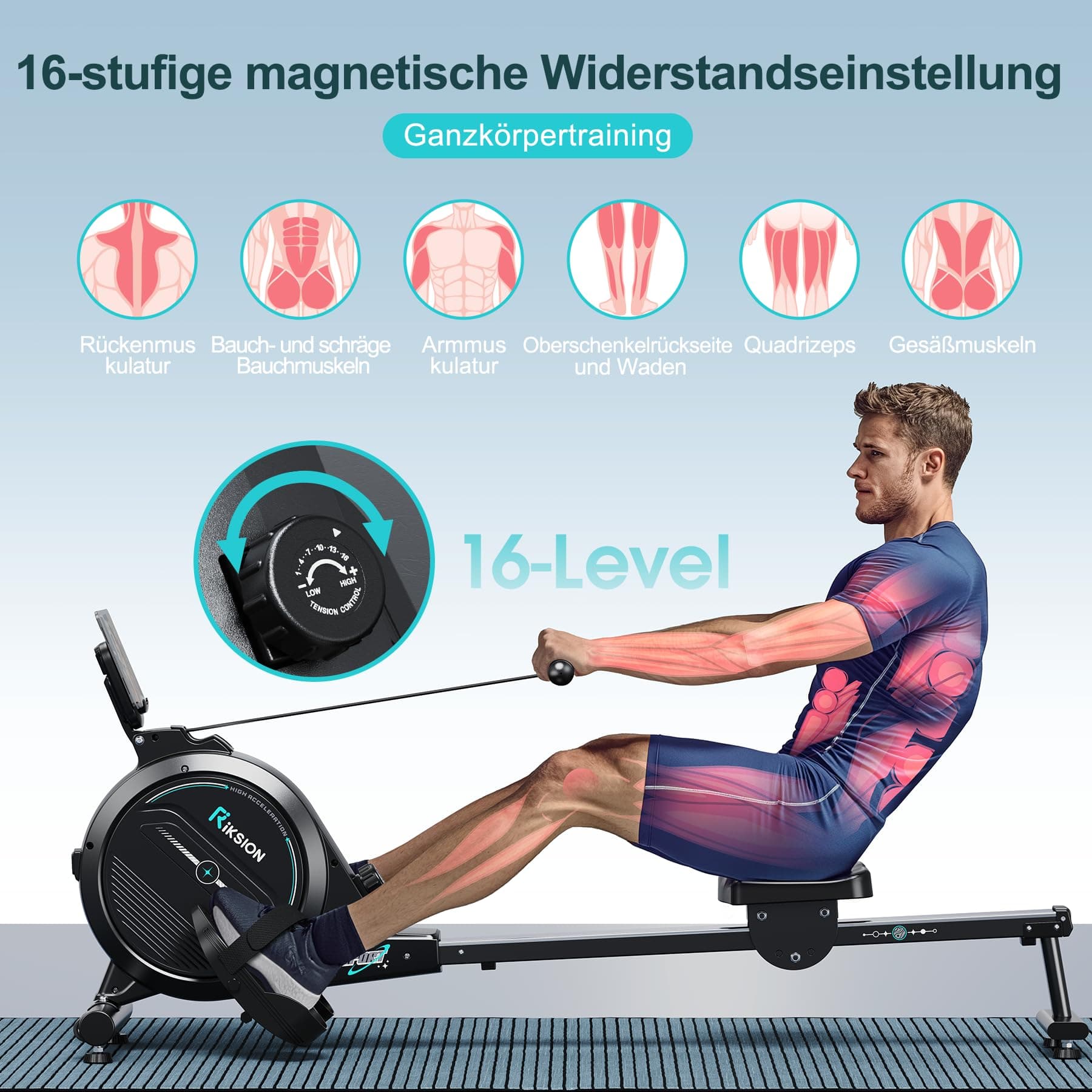 Riksion [2026 Neu] Rudergerät für Zuhause mit – Bild 4