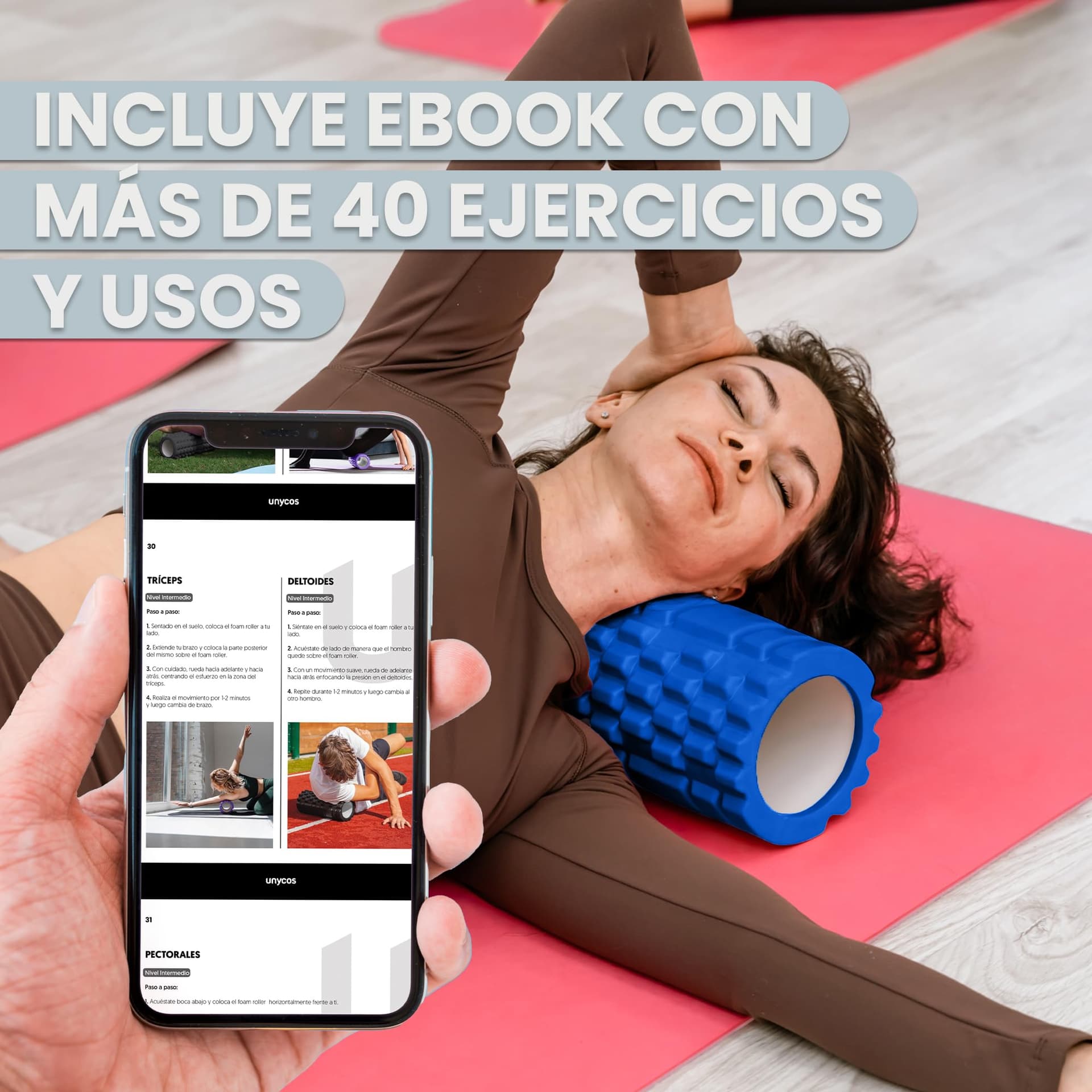unycos Rodillo para Masajes Musculares【33x14 cm】Resiste 130 kg – Bild 7