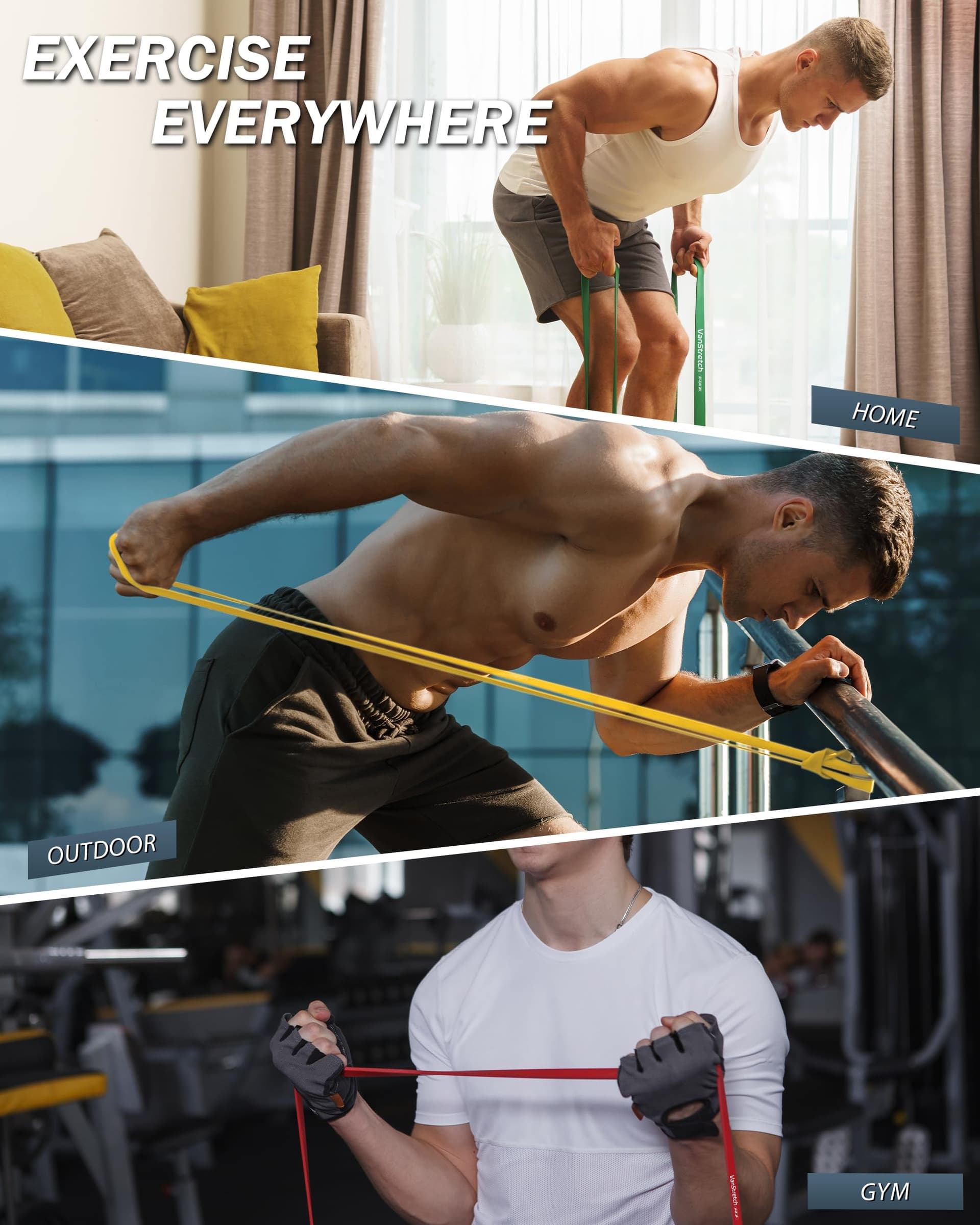 VanStretch Resistance Bands for Working Out,5-Level Elastic Pull Up – Bild 6