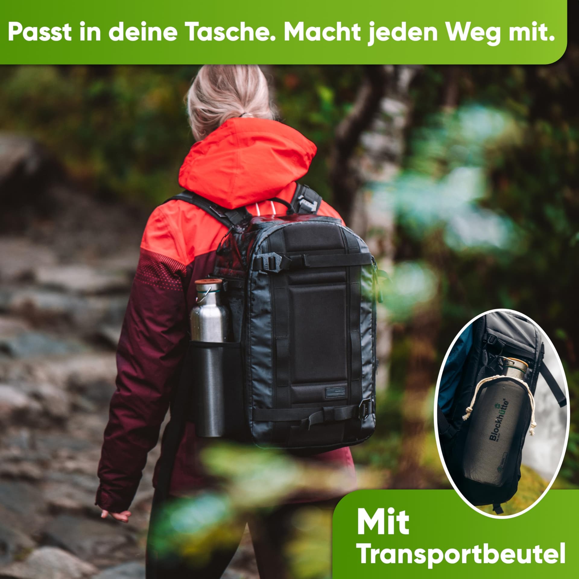 Blockhütte Premium Edelstahl Trinkflasche isoliert I 500ml – Bild 7