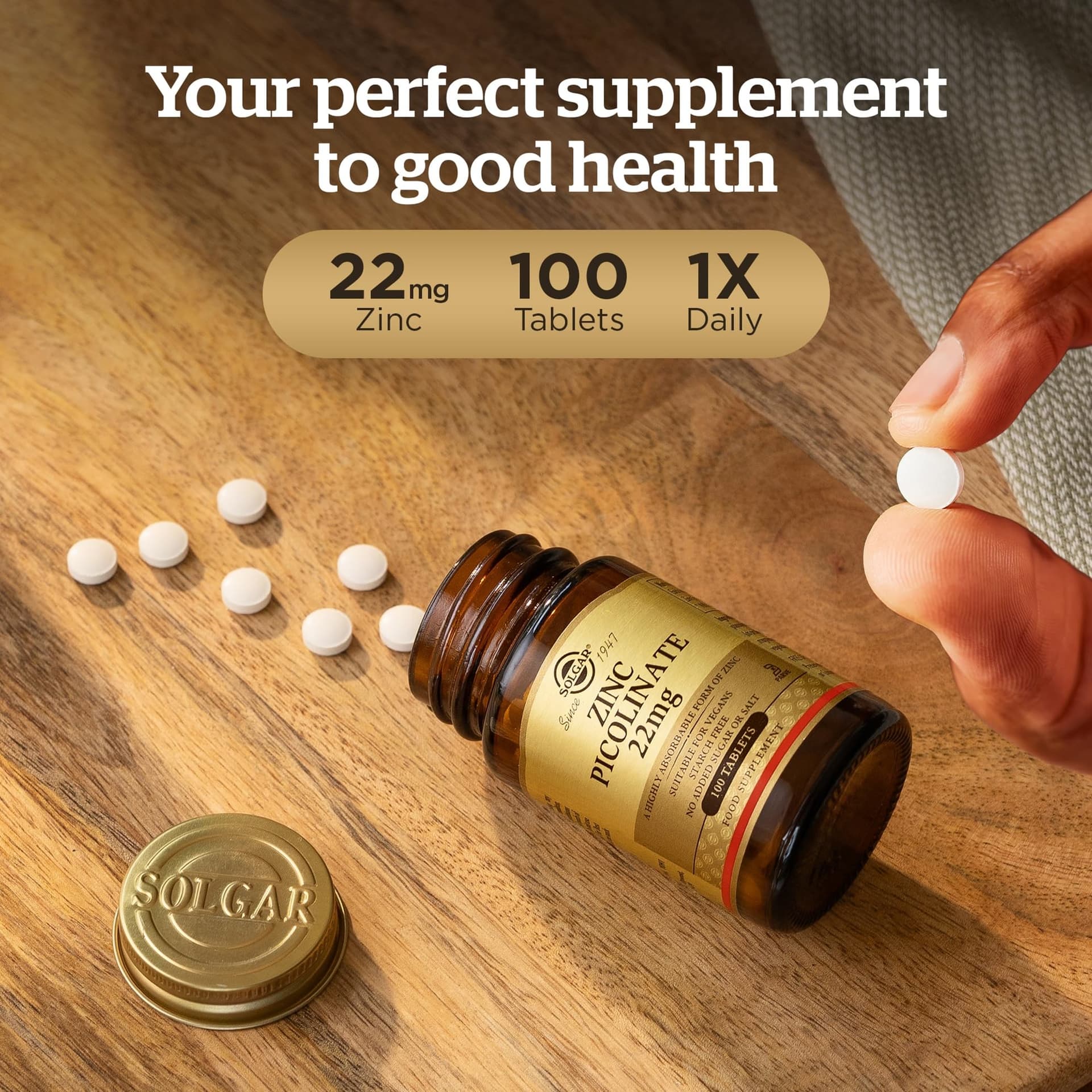 Solgar Zinc Picolinate 22 Mg Tablets – Bild 3
