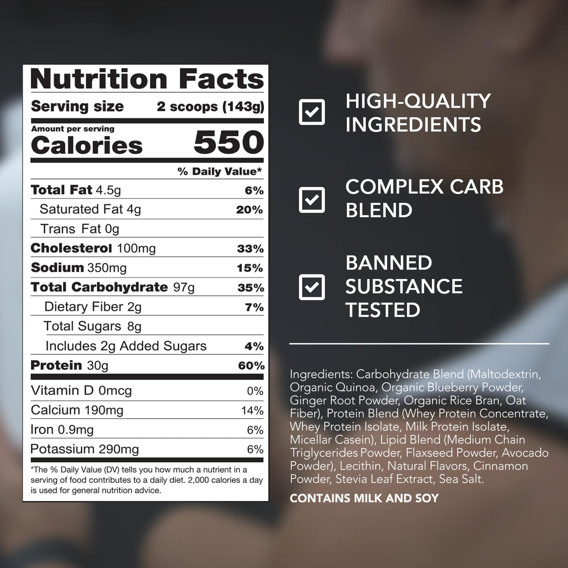 RIVAL NUTRITION Clean Gainer High-Protein Lean Gainer Powder Cinnamon Toast Cereal 5 Lb – Bild 5