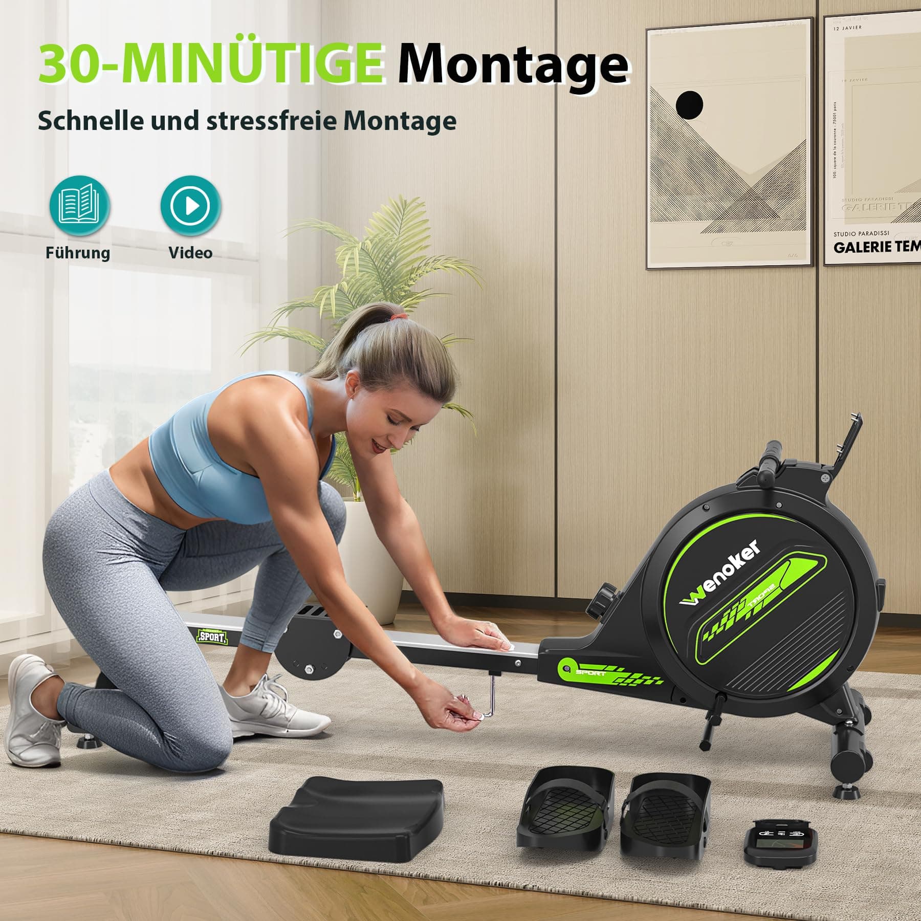 Wenoker Magnetisches Rudergerät für Zuhause: <30dB Leises – Bild 7