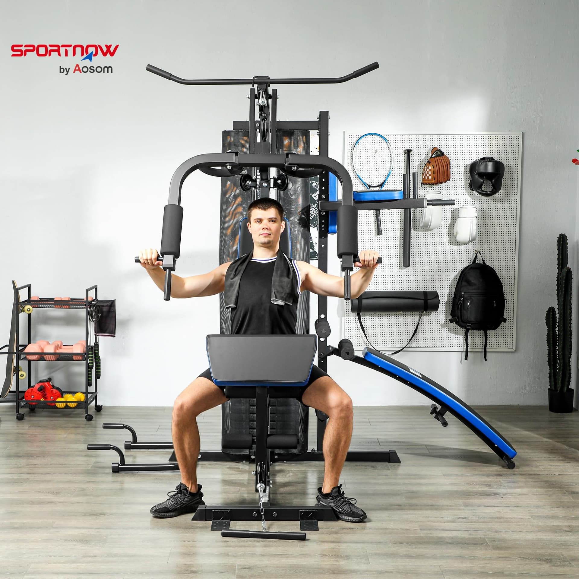 SPORTNOW Station de Musculation avec Pile de Poids de 65 kg – Bild 2