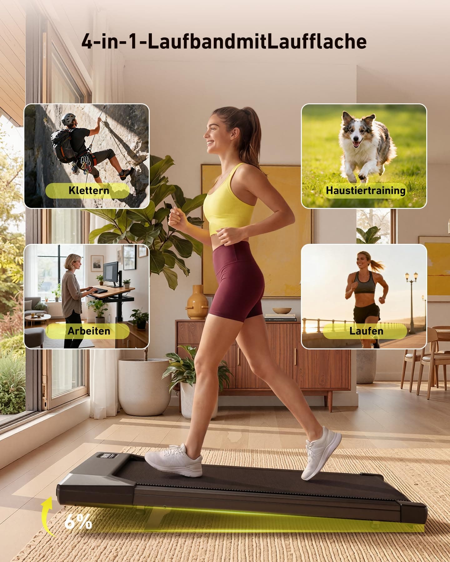 MJWW Raceable Walking Pad mit 6%-9% Steigung – Bild 4