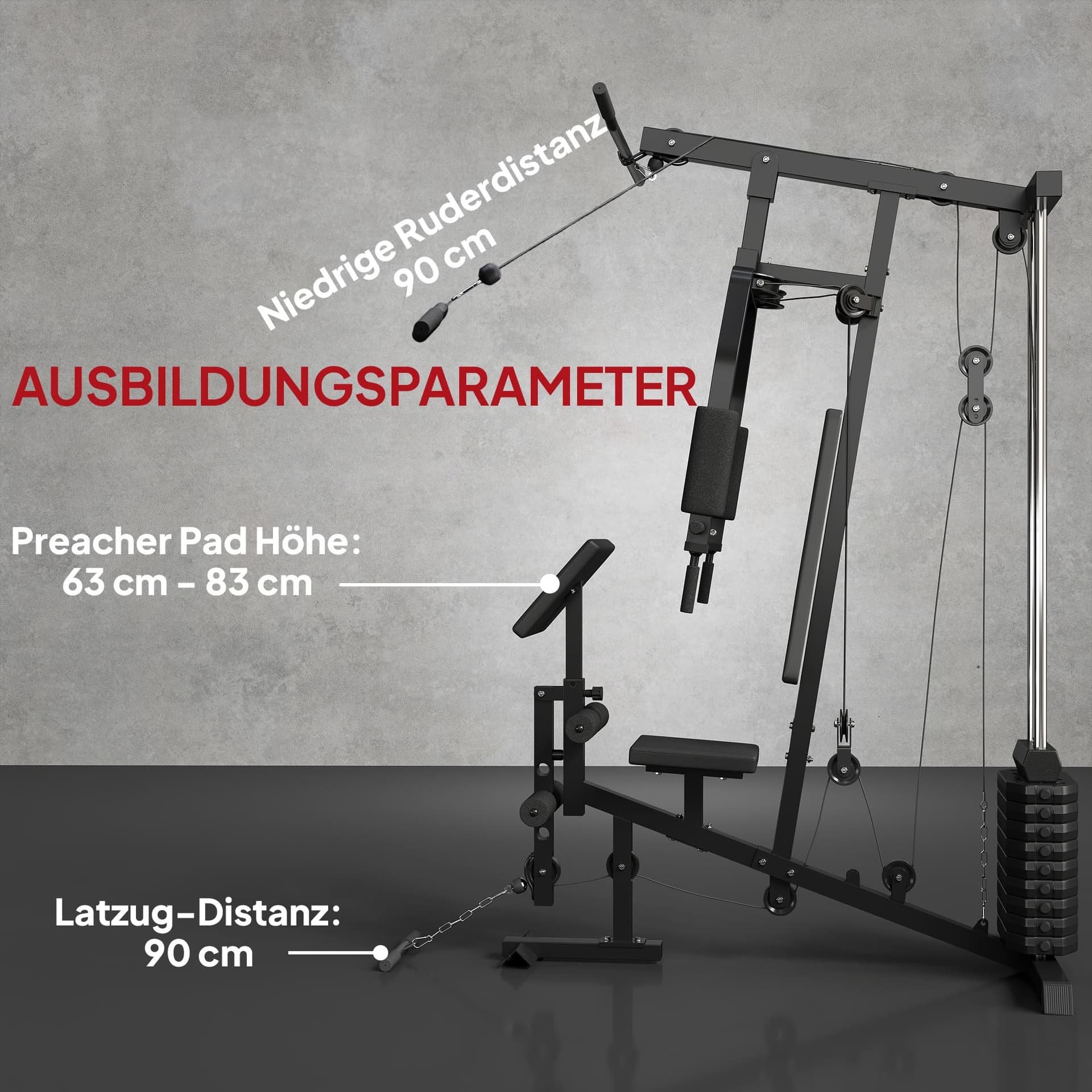HOMCOM Kraftstation für Zuhause Fitnessstation mit – Bild 6