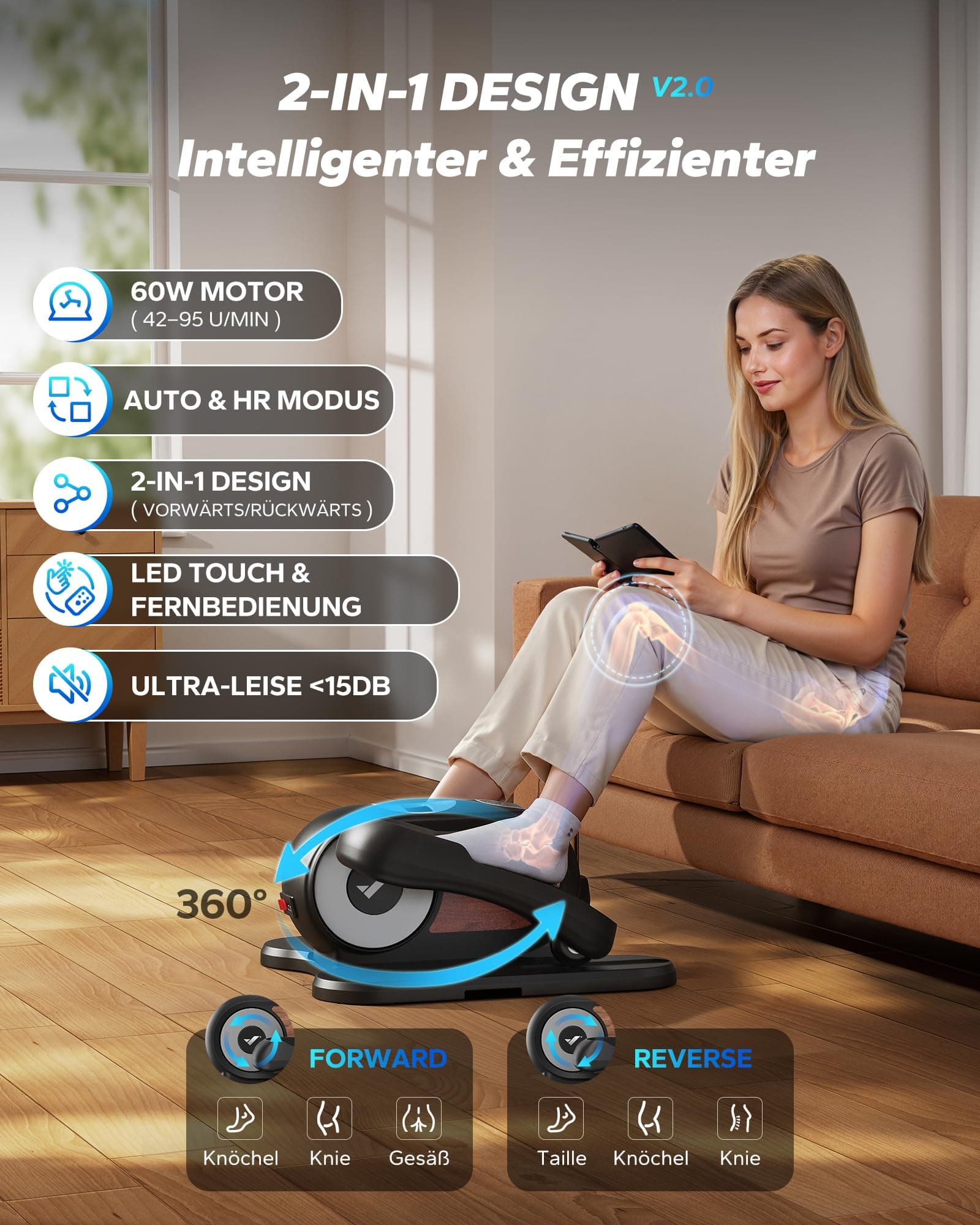 MERACH Untertisch Elektrischer Crosstrainer – Bild 2