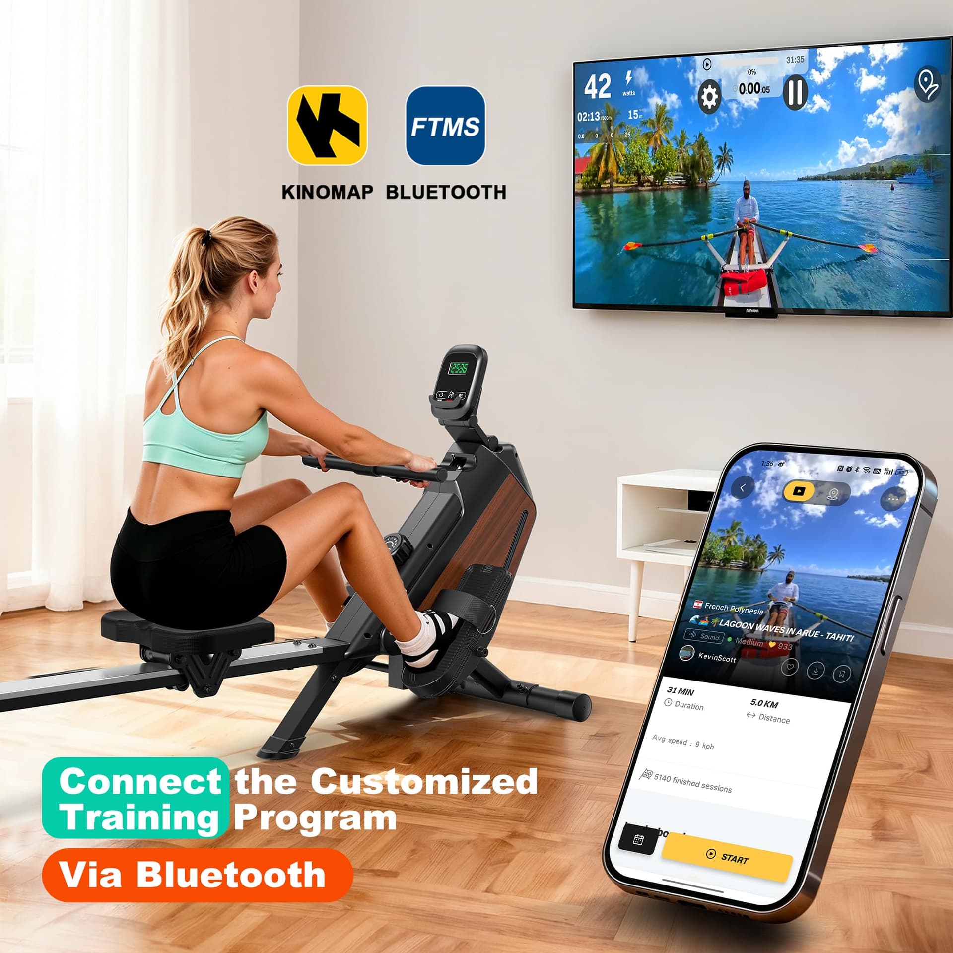 AeroMaze Máquina de remo magnética para el hogar – Bild 4