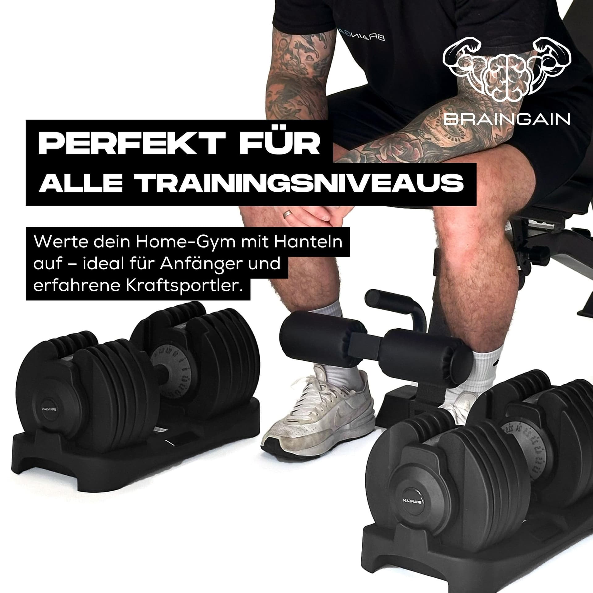 BRAINGAIN 15-in-1 verstellbares Hantelset 24 kg – Bild 8