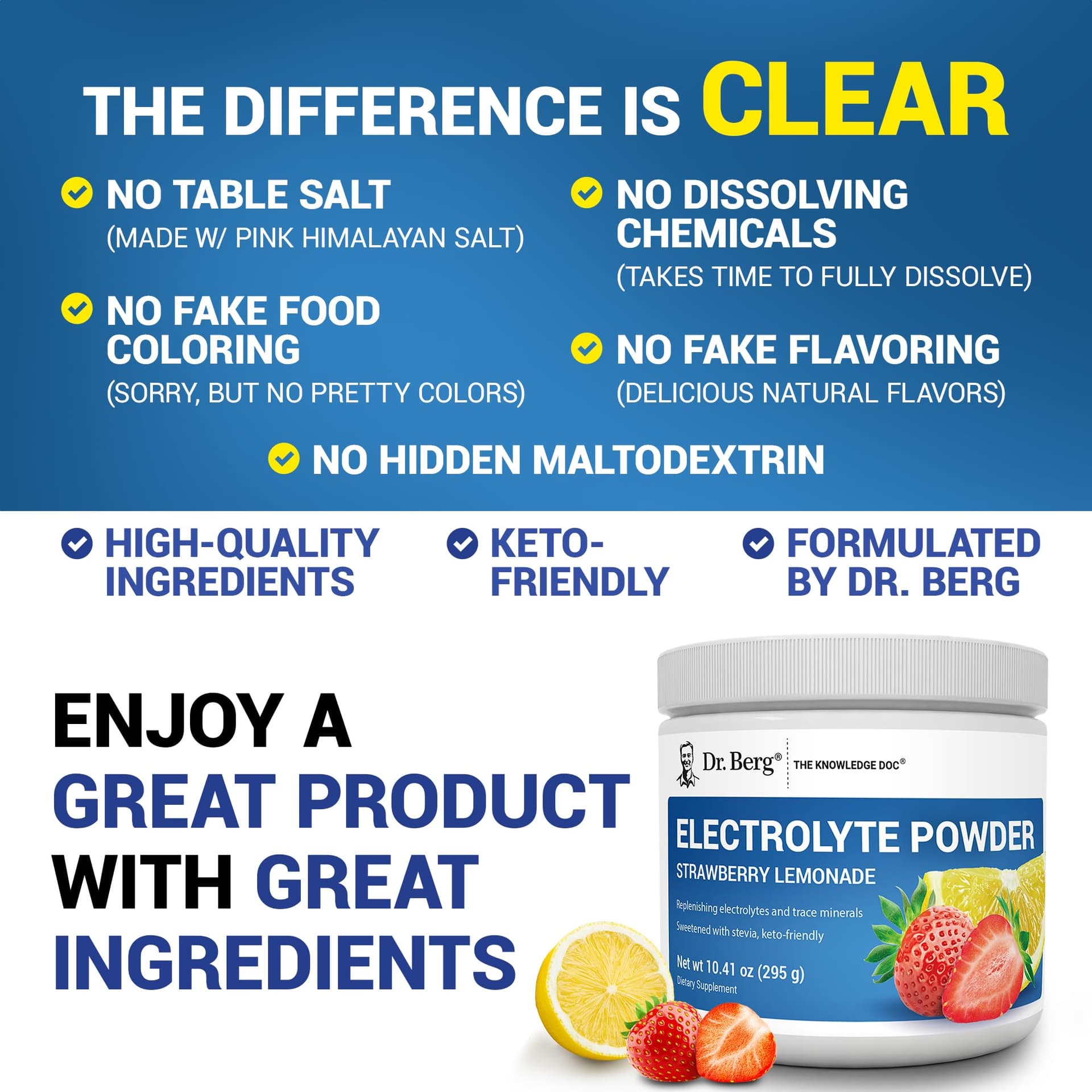 Dr. Berg Nutritionals Dr. Berg Zero Sugar Hydration Keto Electrolyte Powder - Enhanced w/ 1000 mg – Bild 6