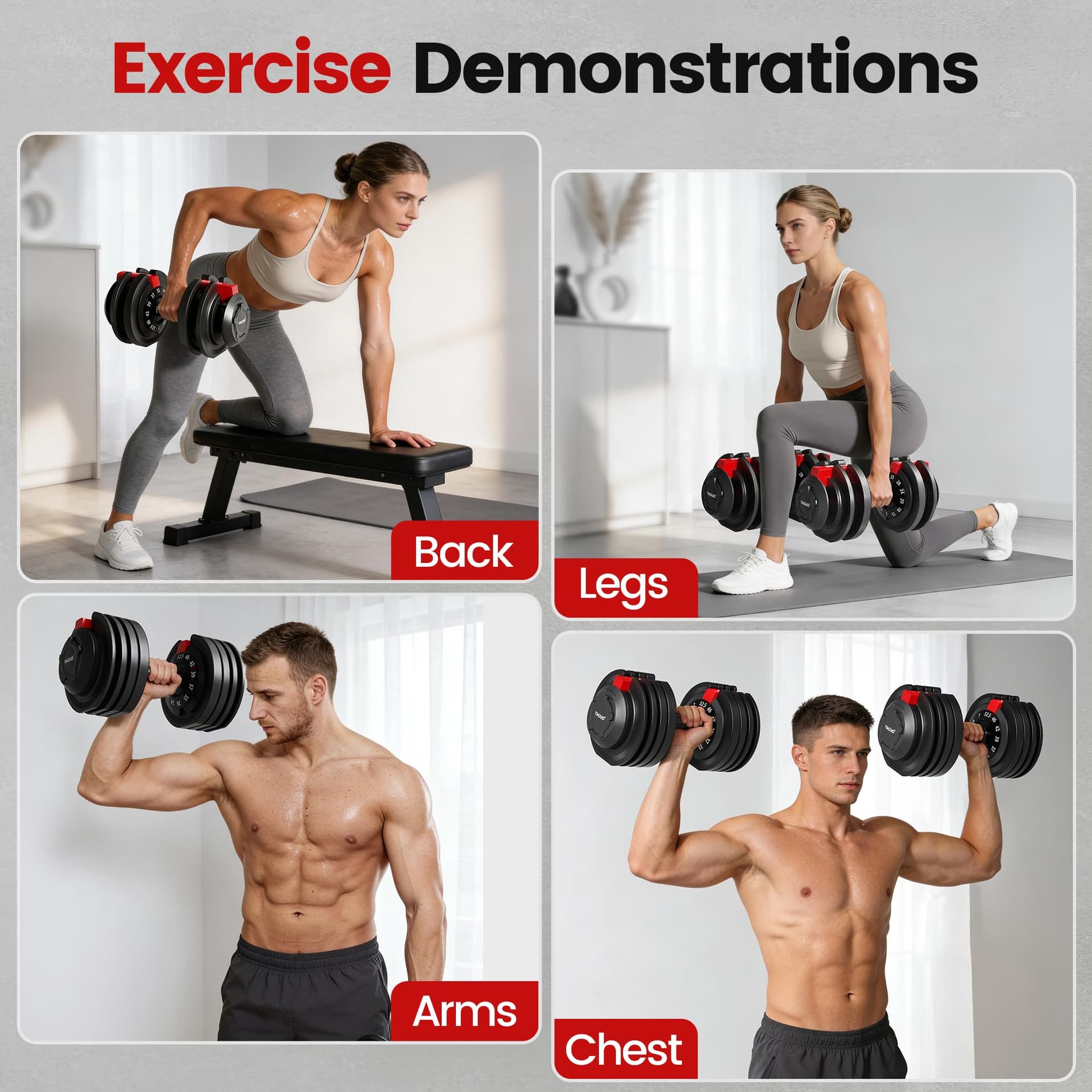 Yagud Adjustable Dumbbell Set, 52.5/90 lbs – Bild 5